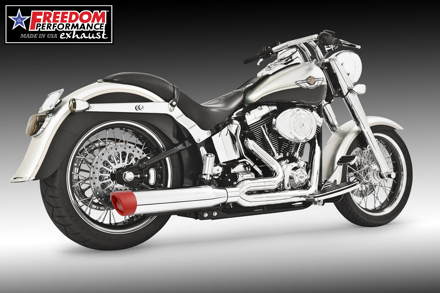HARLEY SOFTAIL 4" UNION 2-INTO-1 RIGHT-SIDE ONLY 1986-2017 BUNDLE