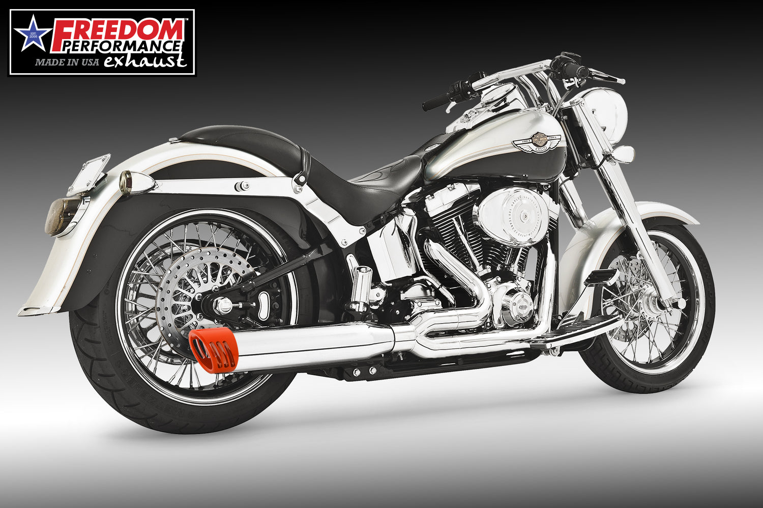 HARLEY SOFTAIL 4" UNION 2-INTO-1 RIGHT-SIDE ONLY 1986-2017 BUNDLE