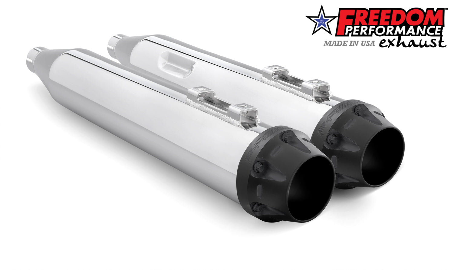 HARLEY FREE WHEELER 4" SLIP-ONS WITH 4.5" END-CAP Bundle