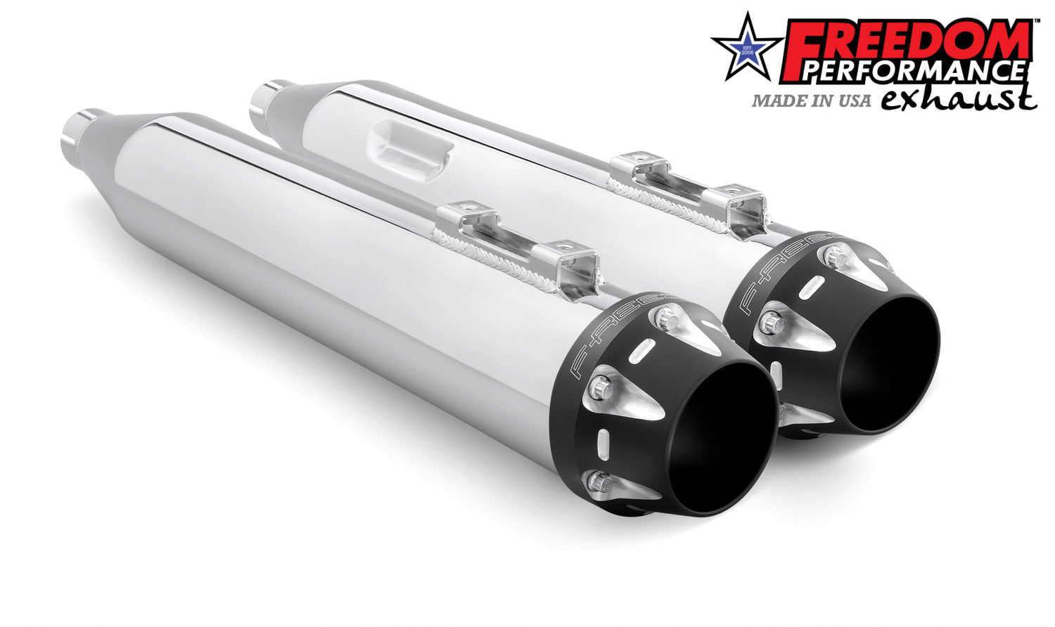 HARLEY FREE WHEELER 4" SLIP-ONS WITH 4.5" END-CAP Bundle