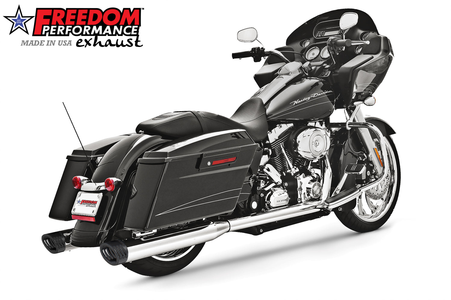 HARLEY TOURING 4" 5 STEPPED RACING COMPLETE TRUE DUAL SYSTEM