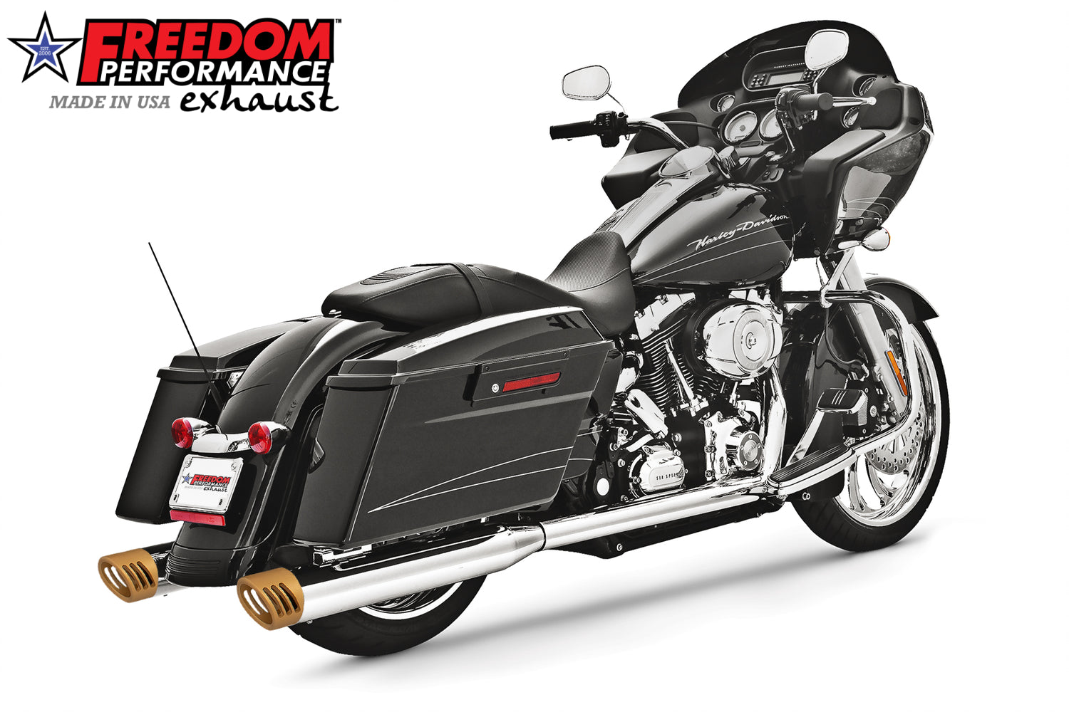 HARLEY TOURING 4" 5 STEPPED RACING COMPLETE TRUE DUAL SYSTEM