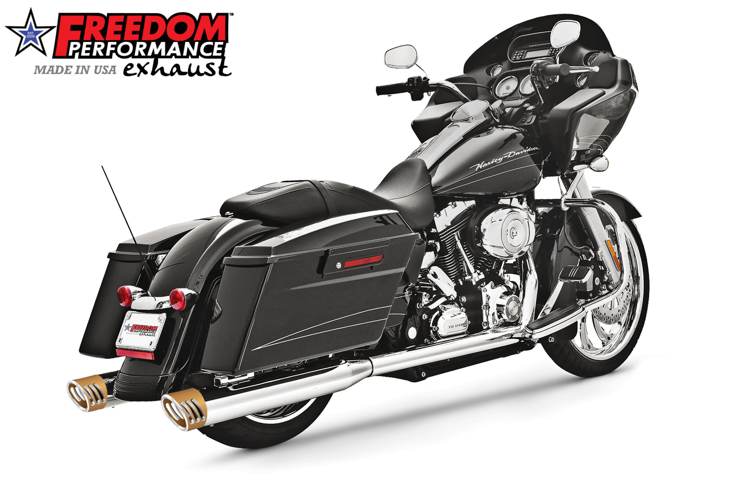HARLEY TOURING 4" 5 STEPPED RACING COMPLETE TRUE DUAL SYSTEM