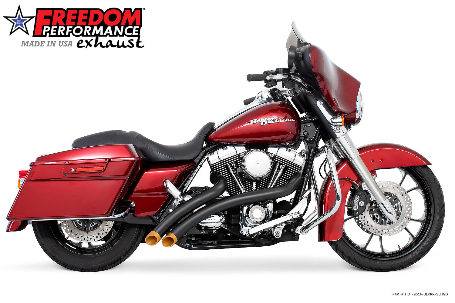 Freedom Performance Hd00708 Radical Radius Exhaust Chrome / Black 