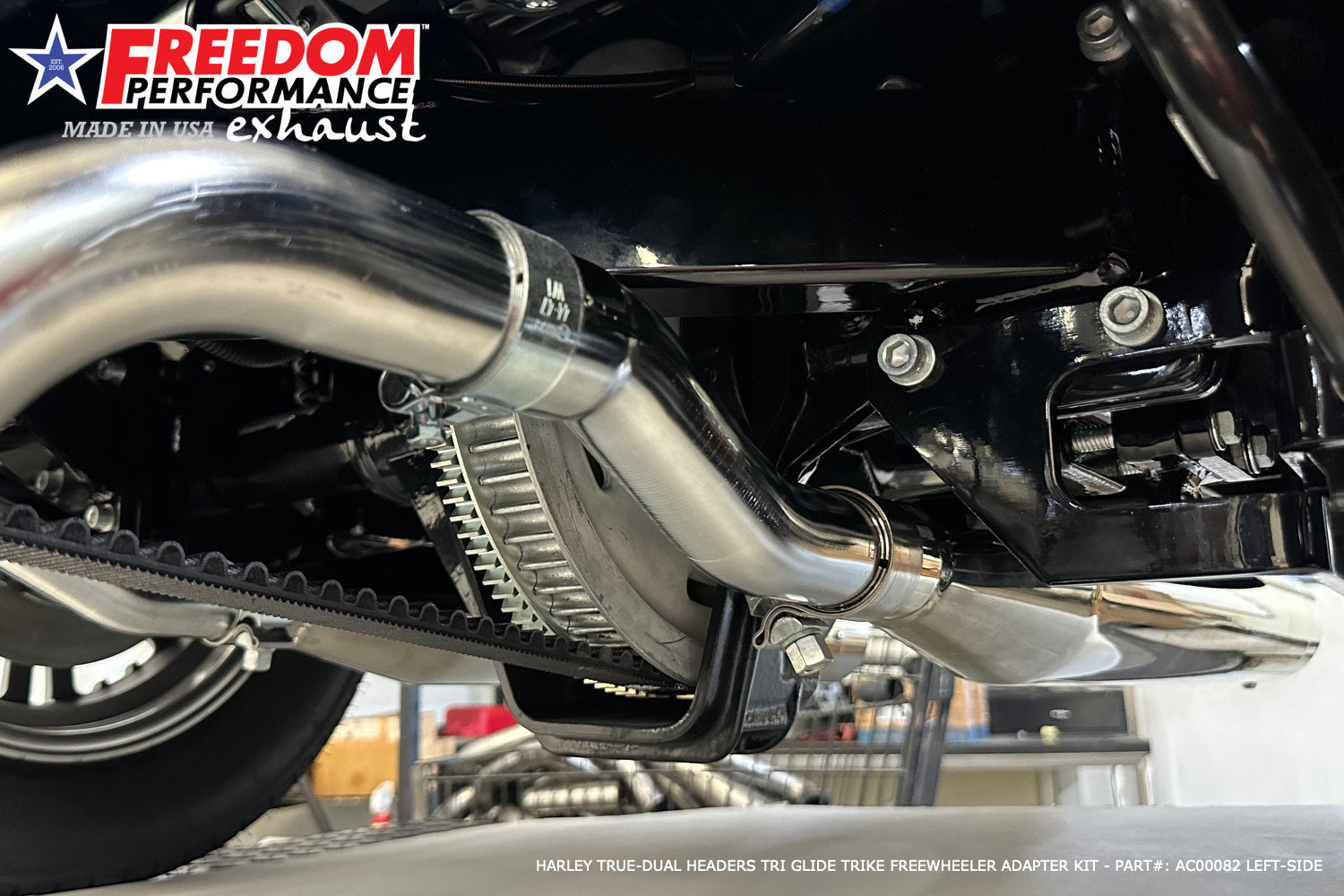 HARLEY FREE WHEELER RIGHT SIDE TUCK & UNDER & CLASSIC TRUE-DUAL HEADERS BUNDLE