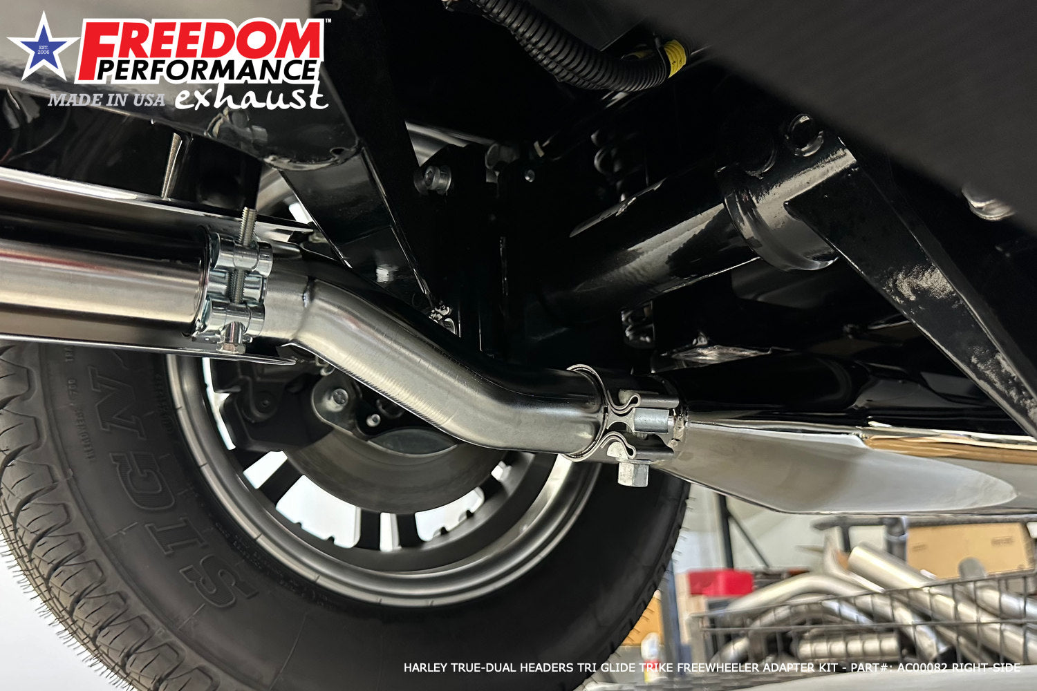 HARLEY FREE WHEELER RIGHT SIDE TUCK & UNDER & CLASSIC TRUE-DUAL HEADERS BUNDLE