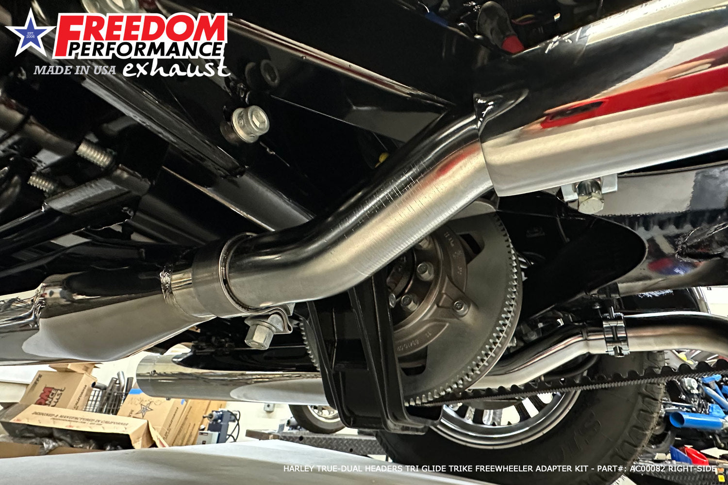 HARLEY FREE WHEELER RIGHT SIDE TUCK & UNDER & CLASSIC TRUE-DUAL HEADERS BUNDLE