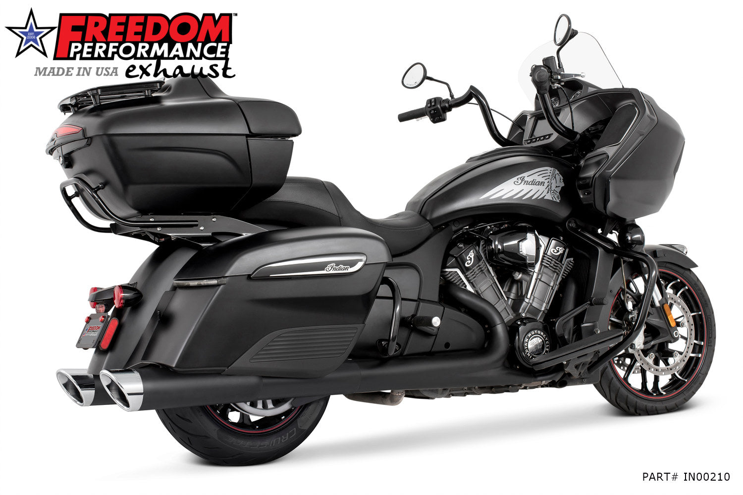 INDIAN 4.5" 2-STEP SLIP-ONS ONLY FOR CHALLENGER/PURSUIT, CHIEFTAIN/ROADMASTER, SPRINGFIELD BAGGERS