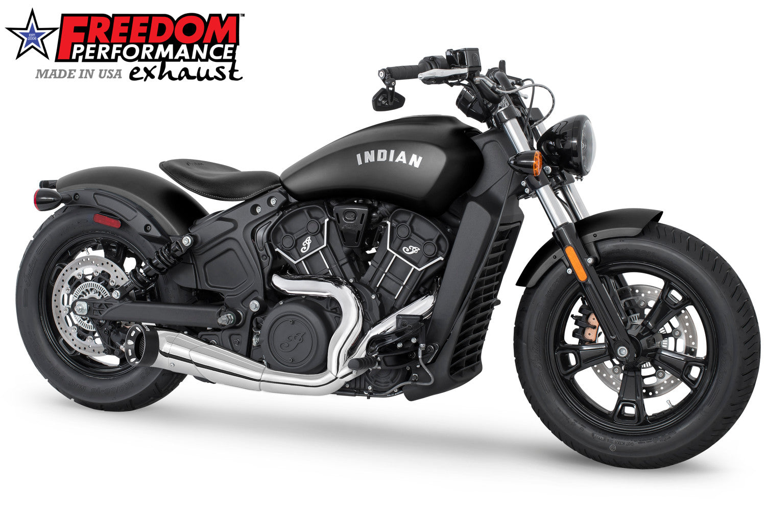 INDIAN SCOUT-ROGUE-BOBBER-SIXTY-SPORT COMBAT 2-INTO-1 TURNOUT/SIDEDUMP BUNDLE 2014-2024