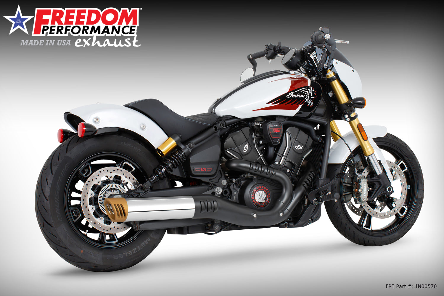 INDIAN  2025 SCOUT 101-CLASSIC-SUPER-SPORT-BOBBER 4" SLIP-ON BUNDLE (2025 SCOUTS ONLY)
