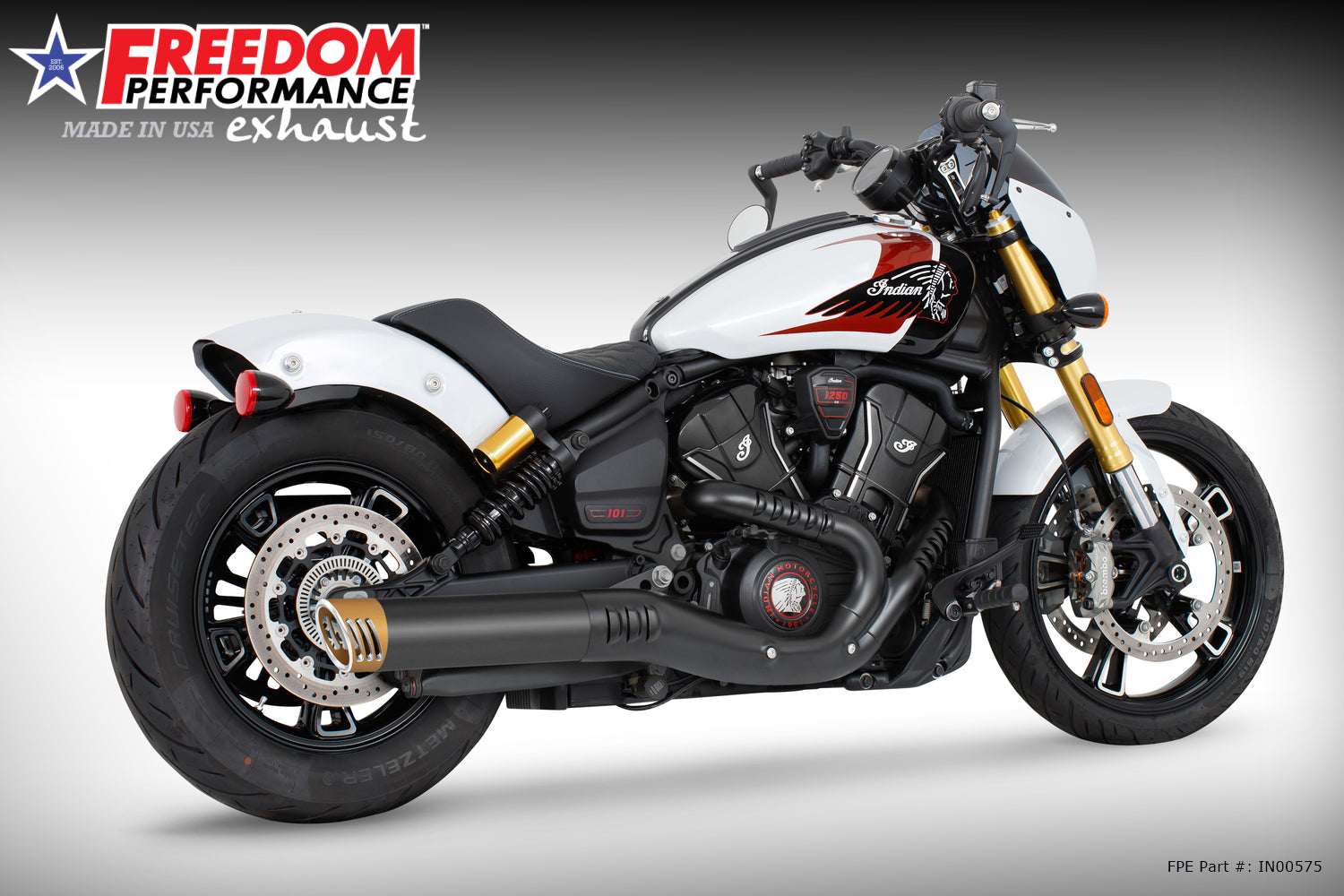 INDIAN  2025 SCOUT 101-CLASSIC-SUPER-SPORT-BOBBER 4" SLIP-ON BUNDLE (2025 SCOUTS ONLY)