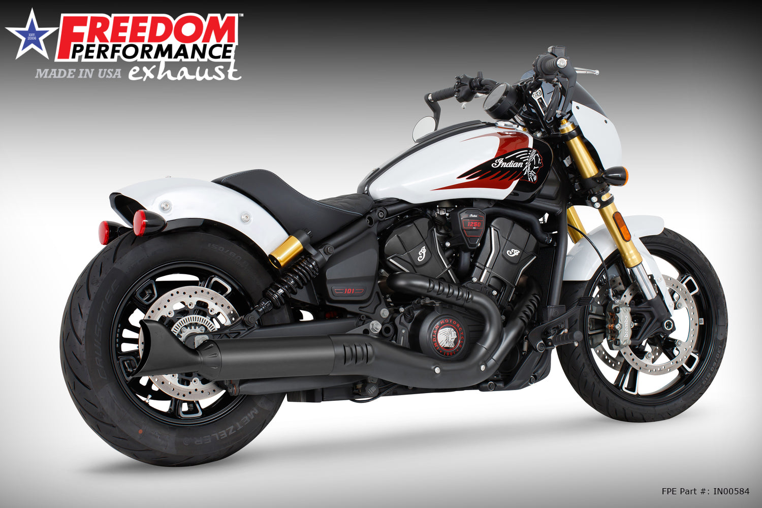 INDIAN  2025 SCOUT 101-CLASSIC-SUPER-SPORT-BOBBER 4" SLIP-ON BUNDLE (2025 SCOUTS ONLY)