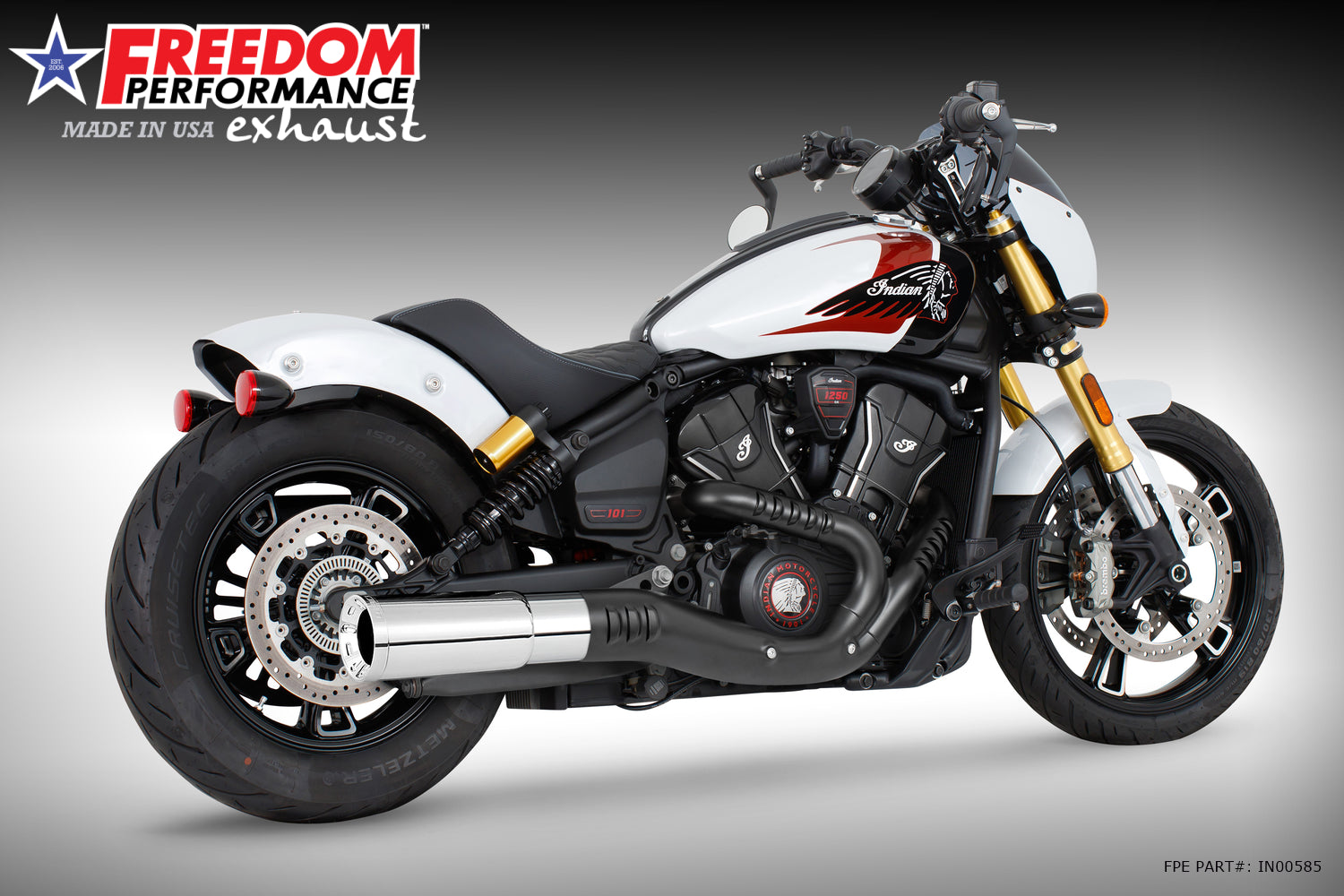 INDIAN 2025 SCOUT 101-CLASSIC-SUPER-SPORT-BOBBER 4.5" 2-STEP SLIP-ON BUNDLE (2025 SCOUTS ONLY)