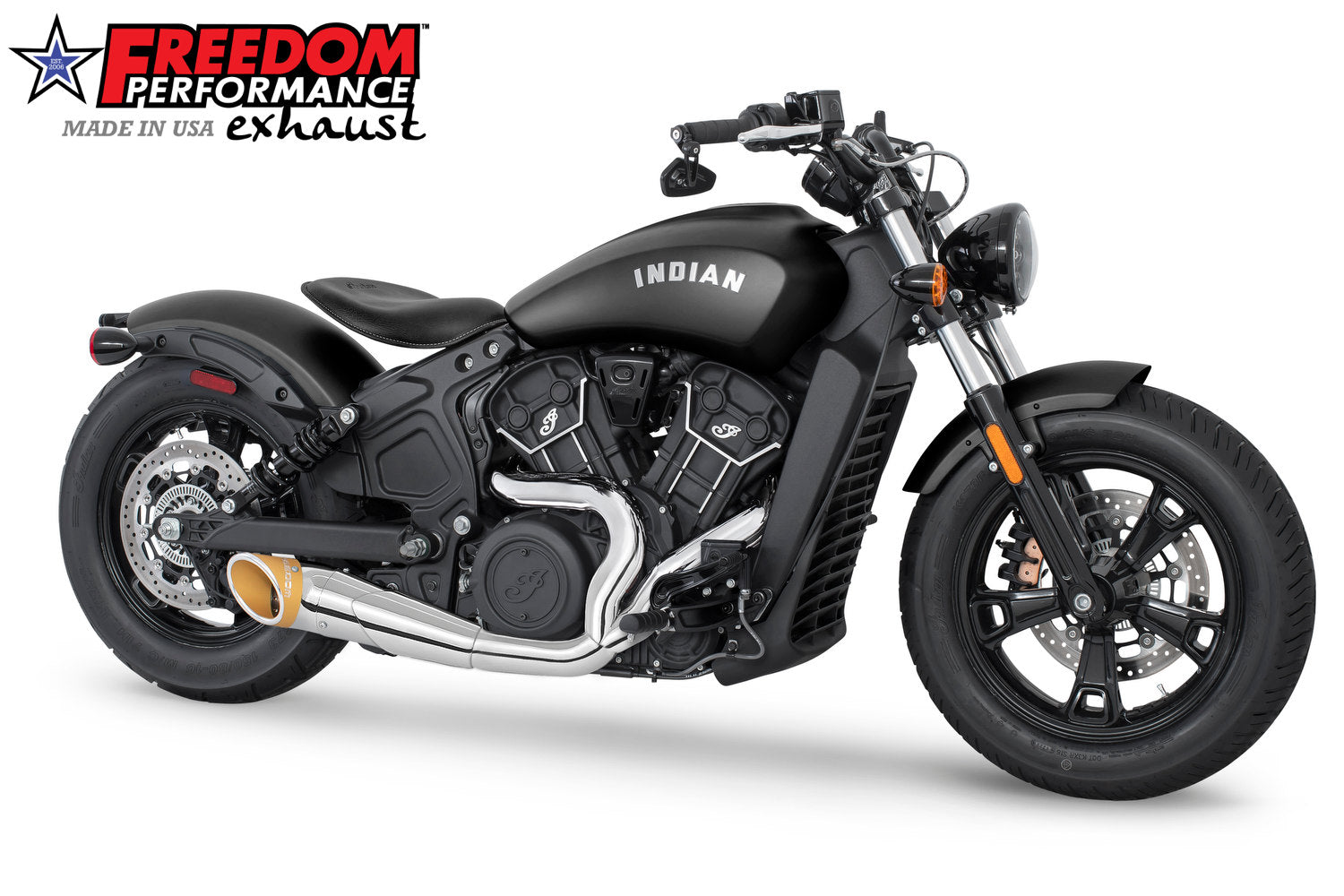 INDIAN SCOUT-ROGUE-BOBBER-SIXTY-SPORT COMBAT 2-INTO-1 TURNOUT/SIDEDUMP BUNDLE 2014-2024