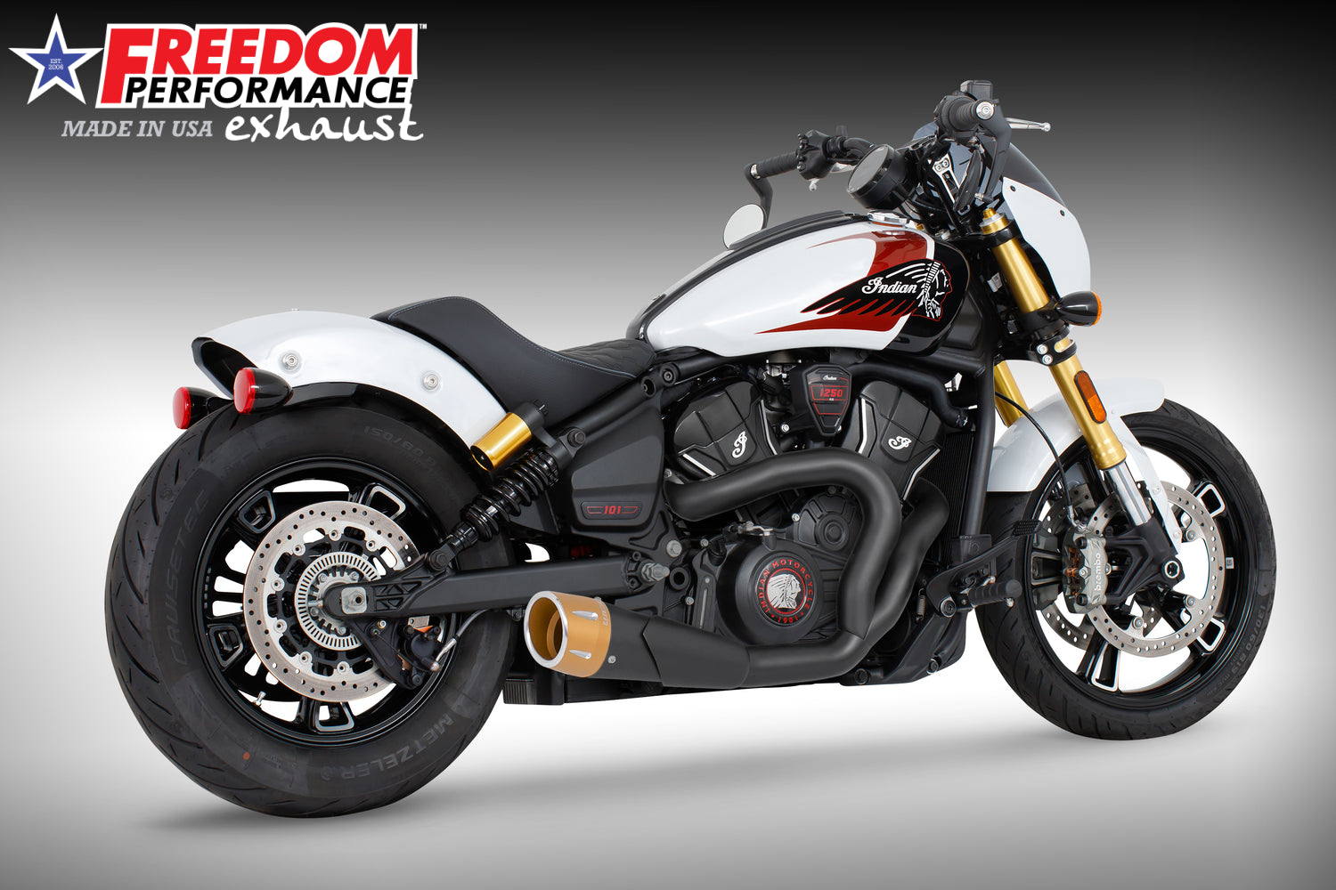 INDIAN 2025 SCOUT 101-CLASSIC-SUPER-SPORT-BOBBER 4.5" 2 INTO 1 SHORTY BUNDLE (2025 SCOUTS ONLY)