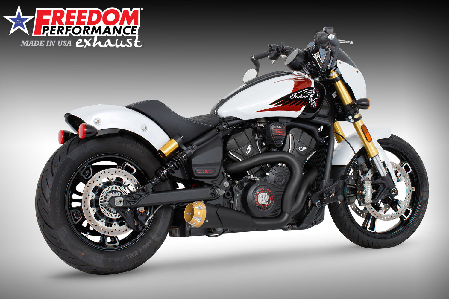 INDIAN 2025 SCOUT 101-CLASSIC-SUPER-SPORT-BOBBER 4.5" 2 INTO 1 SHORTY BUNDLE (2025 SCOUTS ONLY)