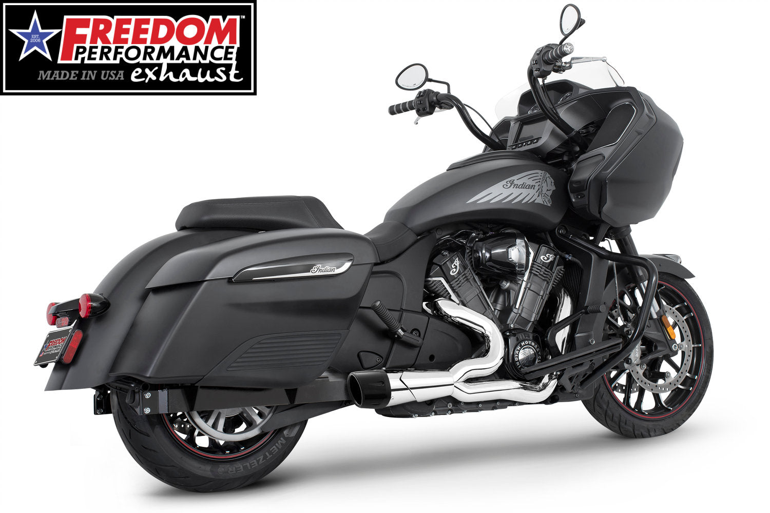 INDIAN CHALLENGER/PURSUIT/ELITE 2-INTO-1 SHORTY FULL SYSTEM BUNDLE