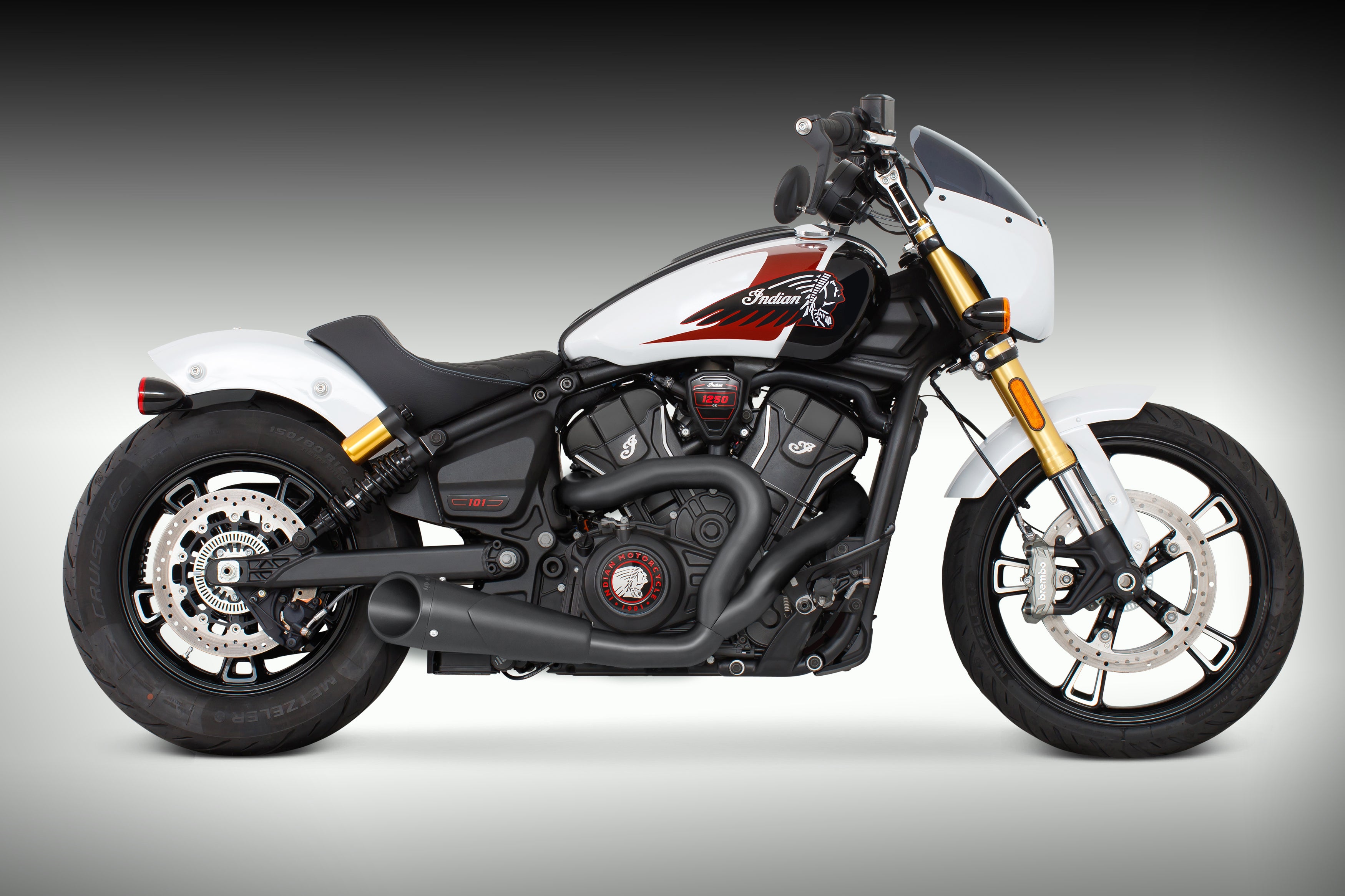 INDIAN 2025 SCOUT 101-CLASSIC-SUPER-SPORT-BOBBER 4.5" 2 INTO 1 SHORTY BUNDLE (2025 SCOUTS ONLY)