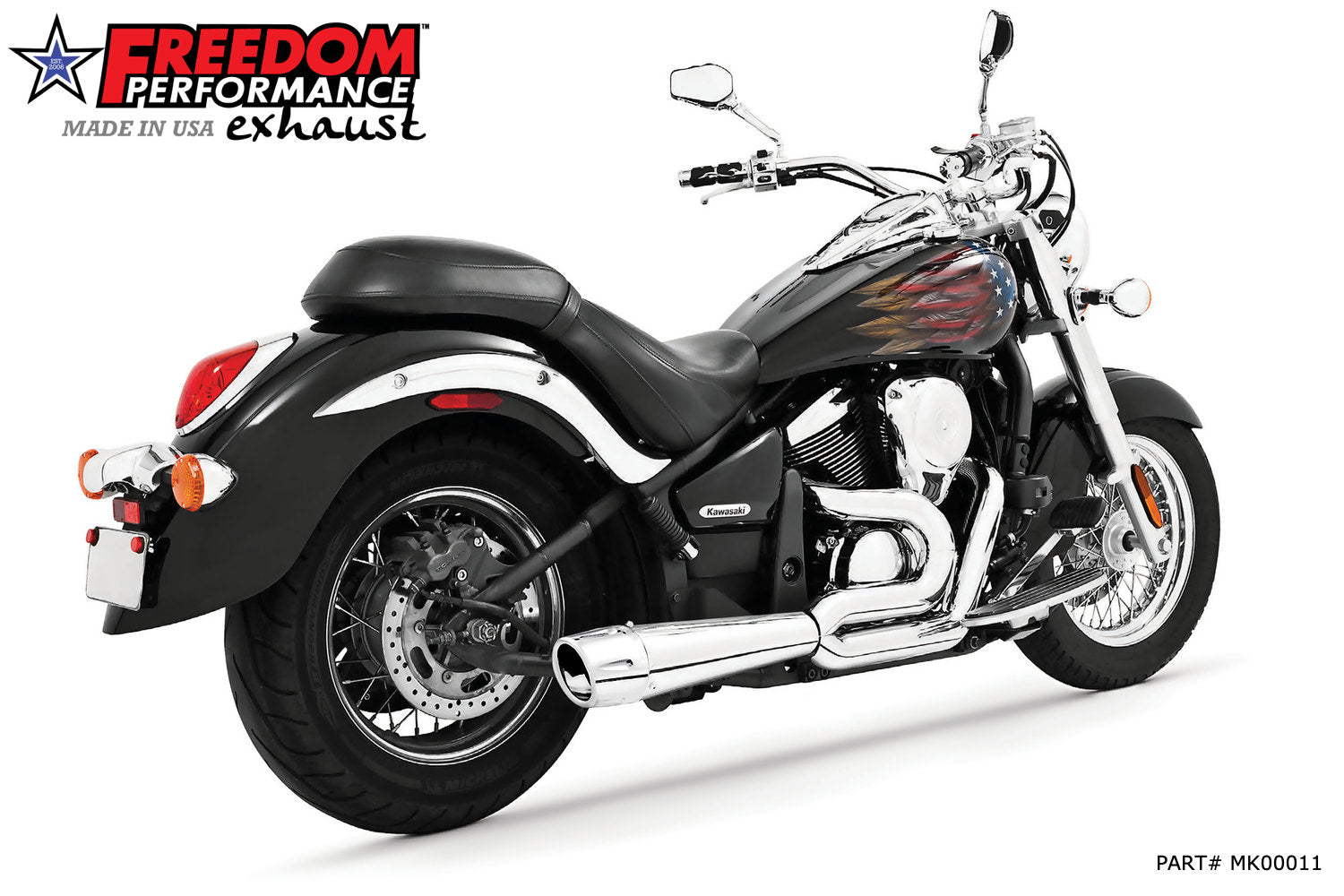 KAWASAKI VULCAN 900 COMBAT FLUTED 2-INTO-1 2006-2020