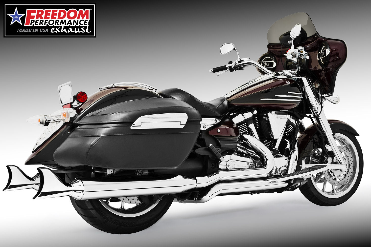 YAMAHA RAIDER 5 STEPPED COMPLETE 4" TRUE-DUAL SYSTEM 2006-2014  BUNDLE