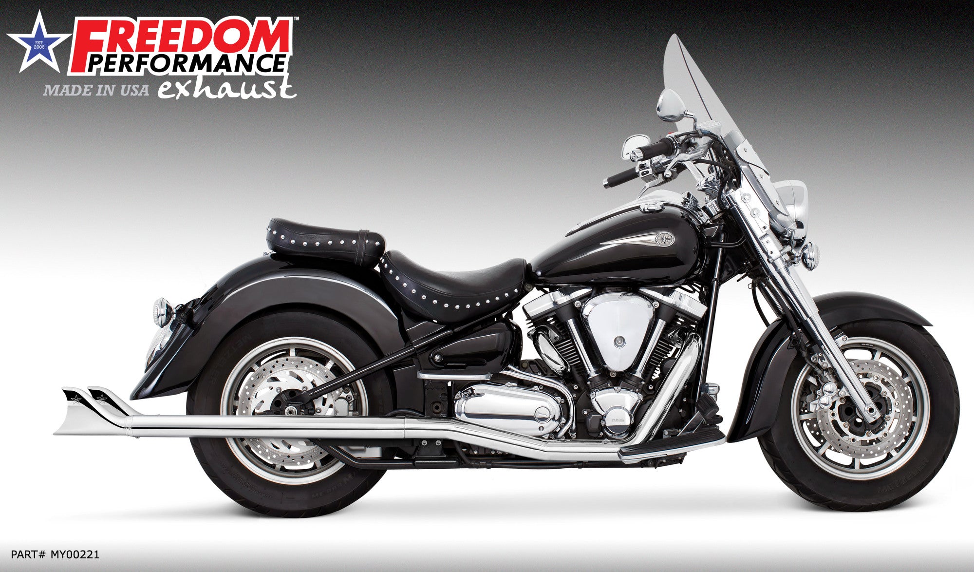 YAMAHA ROADSTAR SHARKTAIL COMPLETE TRUE-DUAL FULL SYSTEM - 1999 to 2014