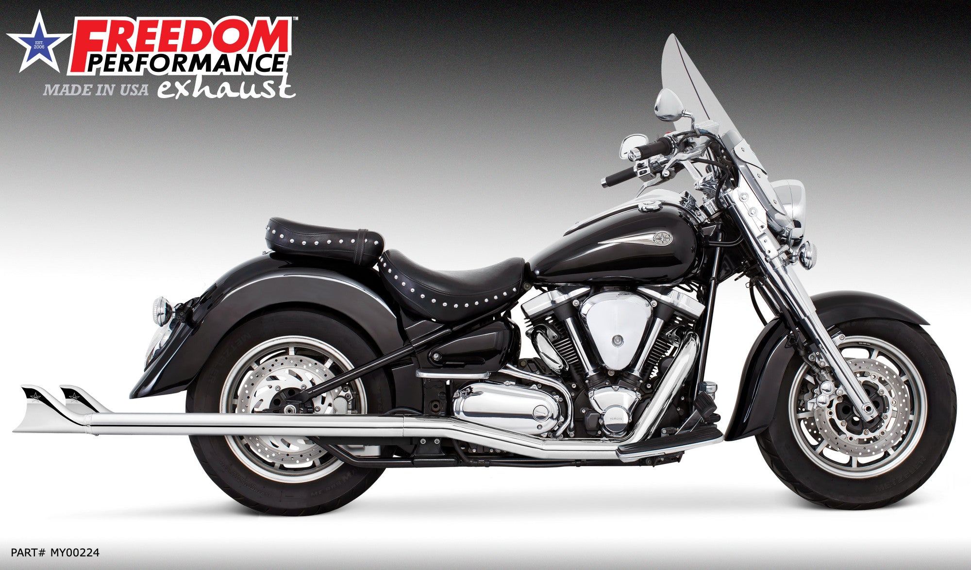 YAMAHA ROADSTAR SHARKTAIL COMPLETE TRUE-DUAL FULL SYSTEM - 1999 to 2014
