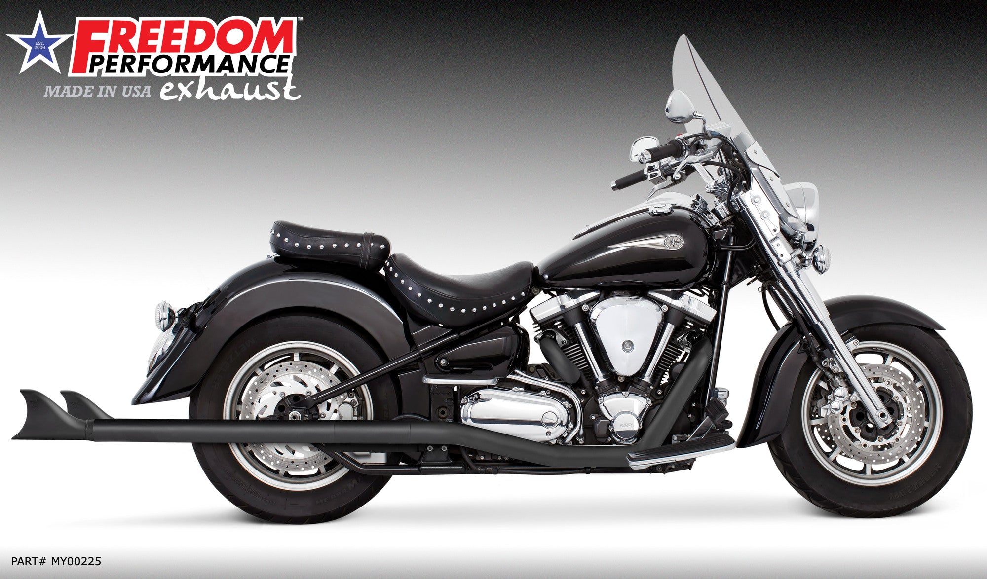 YAMAHA ROADSTAR SHARKTAIL COMPLETE TRUE-DUAL FULL SYSTEM - 1999 to 2014