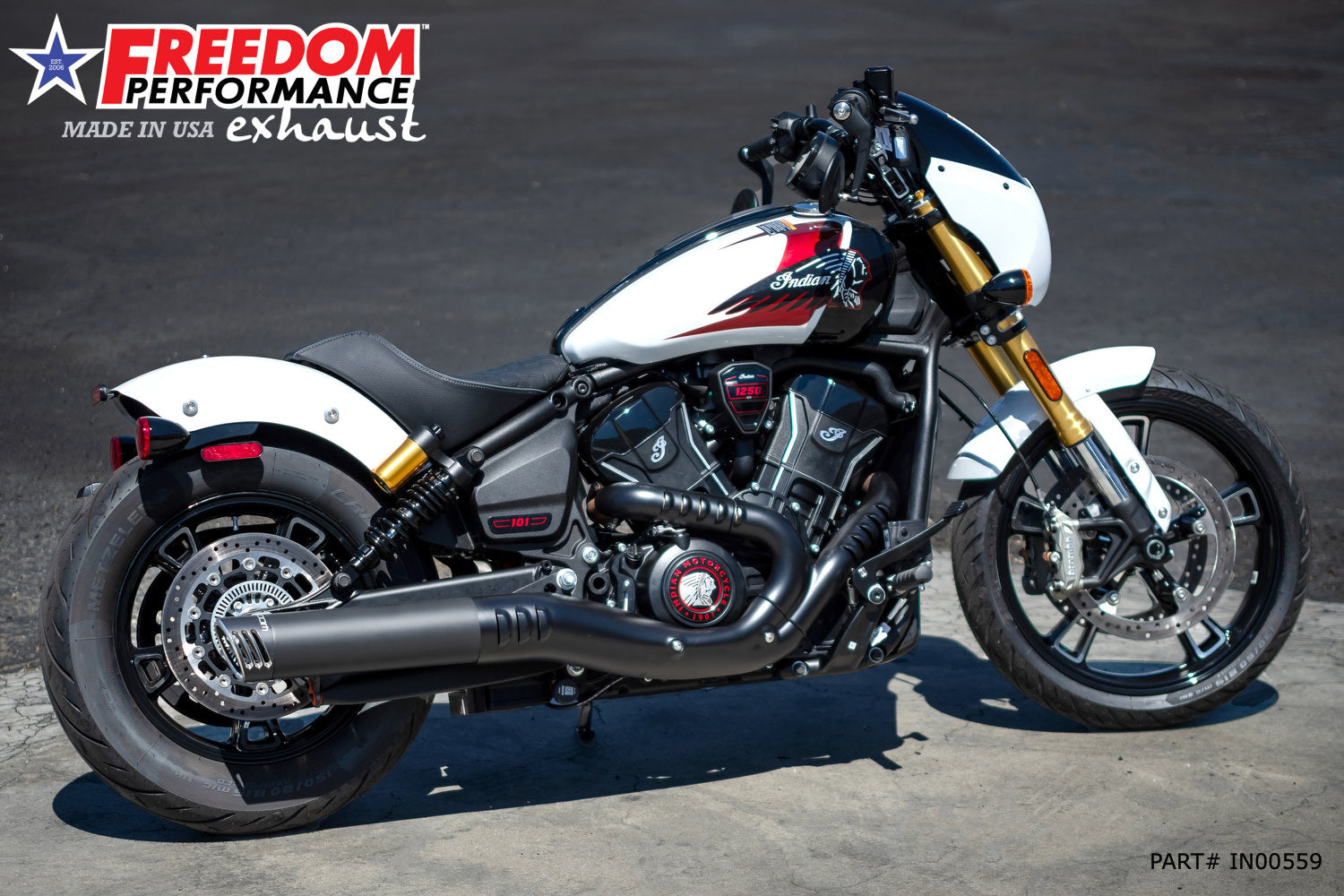 INDIAN  2025 SCOUT 101-CLASSIC-SUPER-SPORT-BOBBER 4" SLIP-ON BUNDLE (2025 SCOUTS ONLY)