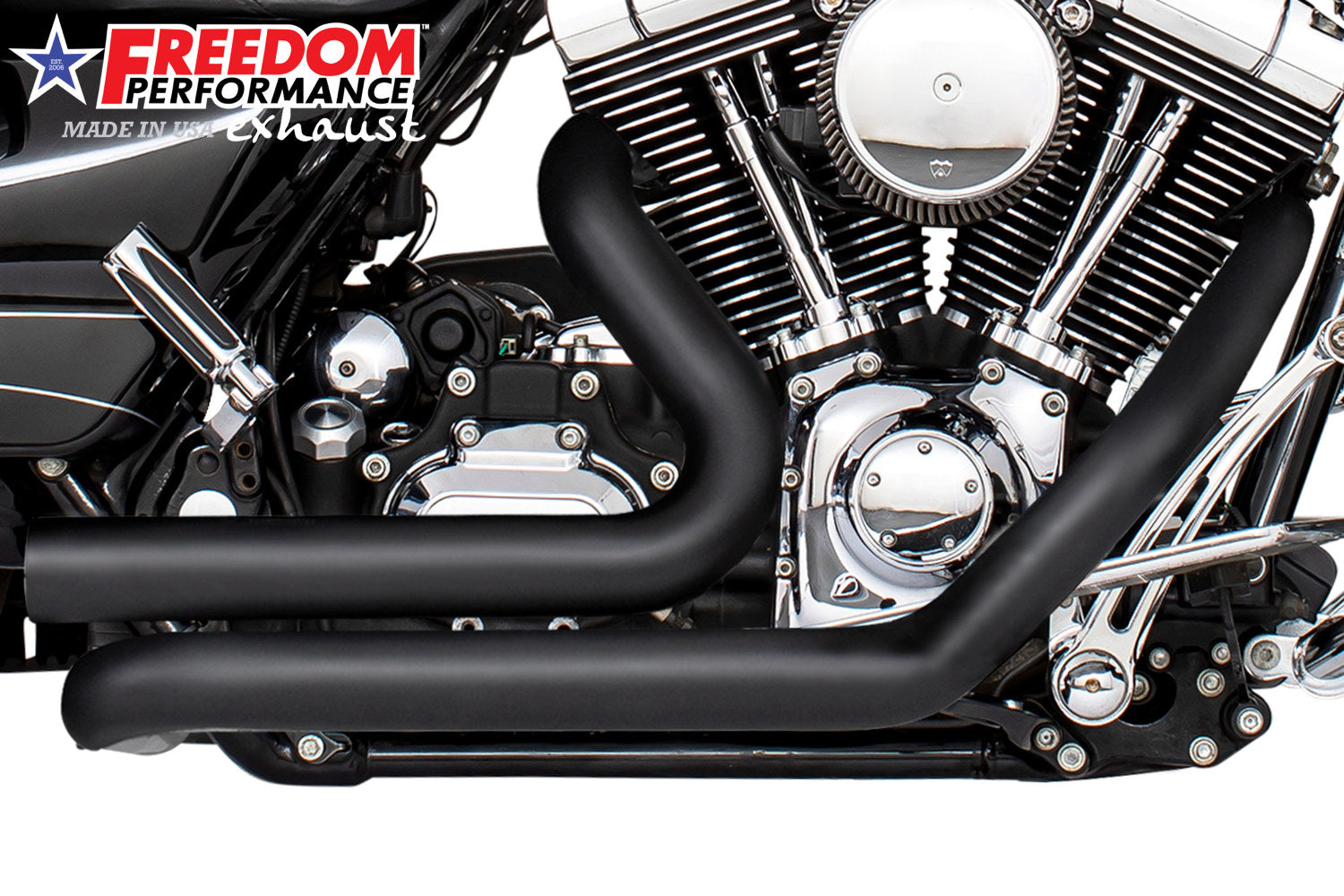 HARLEY TOURING RIGHT SIDE TUCK & UNDER TRUE-DUAL HEADERS Fits '95-Present