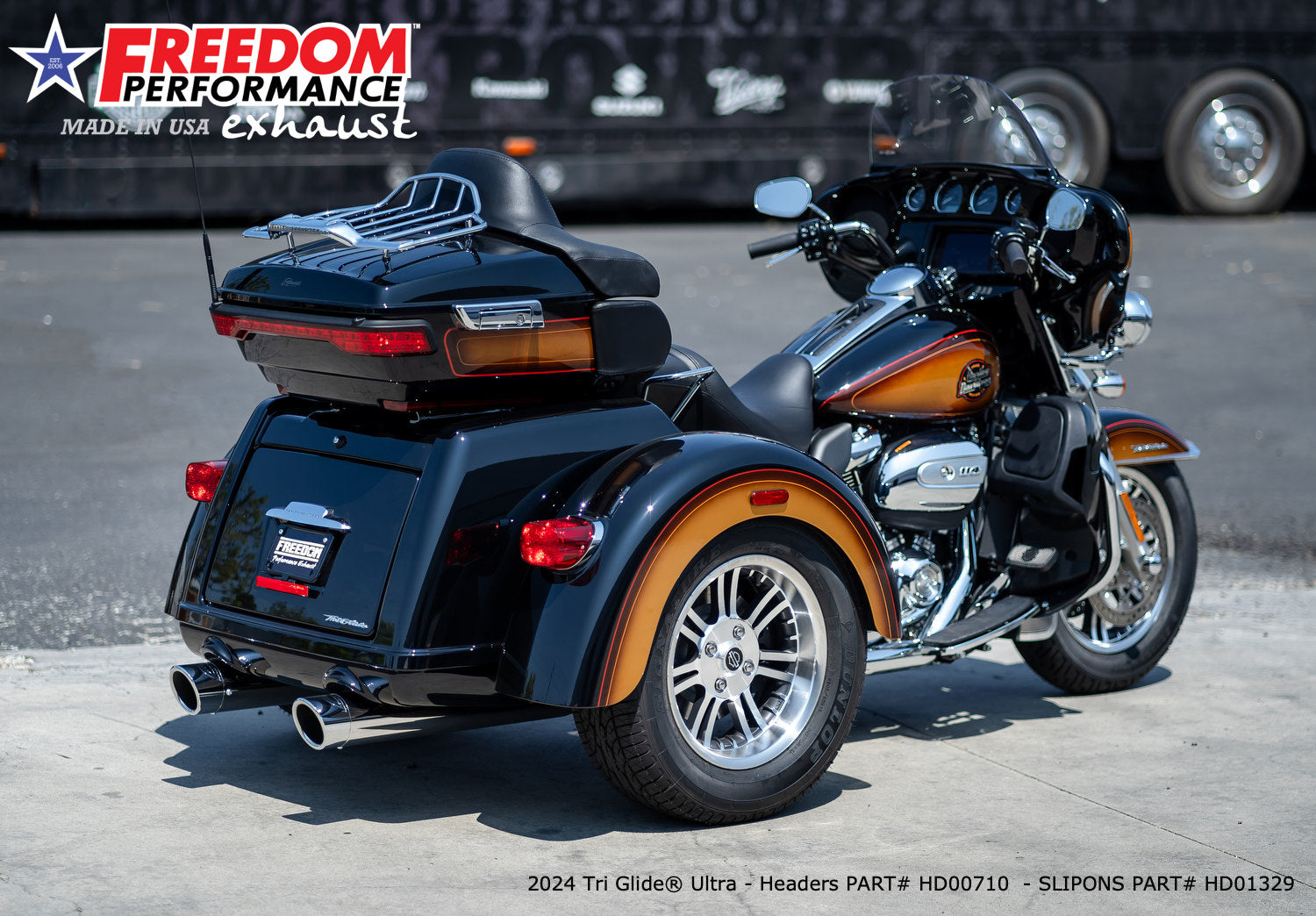 HARLEY FREE WHEELER RIGHT SIDE TUCK & UNDER & CLASSIC TRUE-DUAL HEADERS BUNDLE