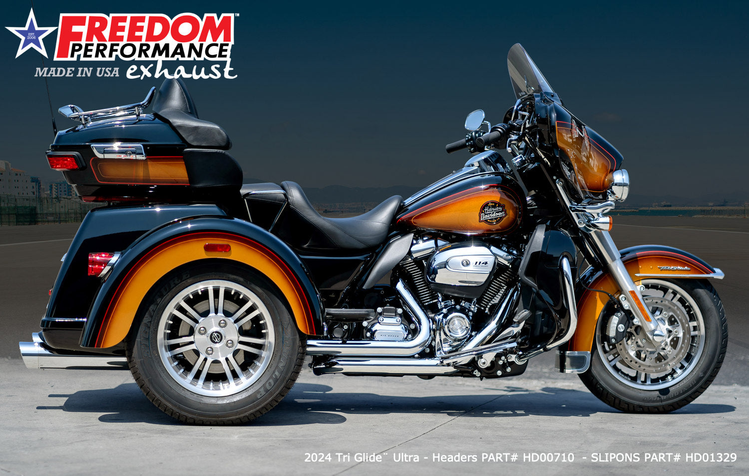 HARLEY FREE WHEELER RIGHT SIDE TUCK & UNDER & CLASSIC TRUE-DUAL HEADERS BUNDLE