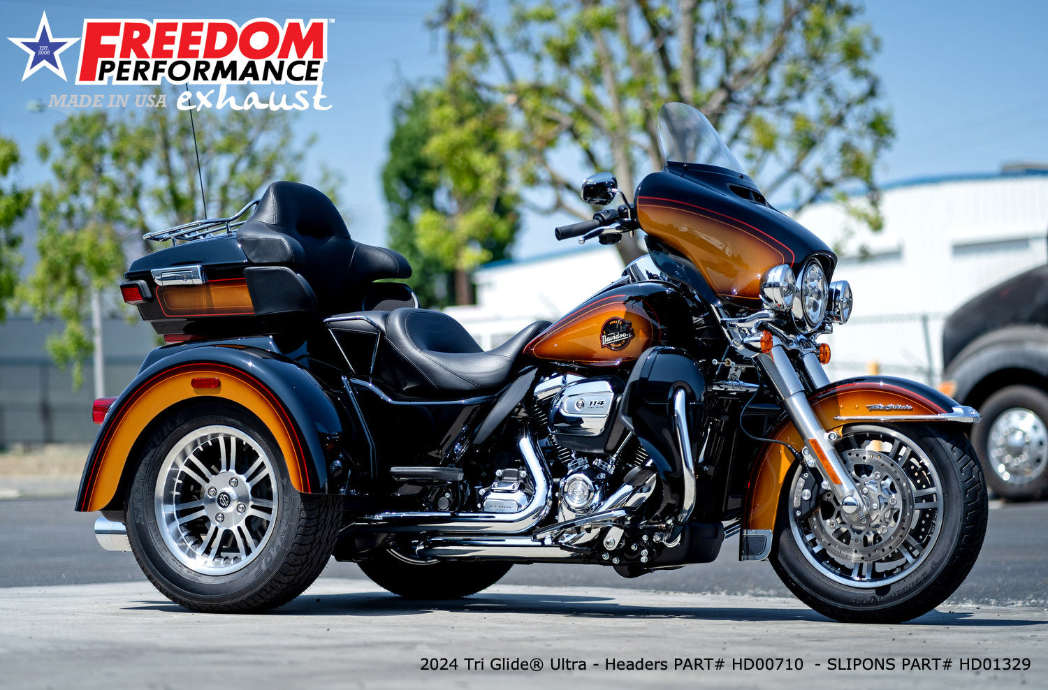 HARLEY FREE WHEELER RIGHT SIDE TUCK & UNDER & CLASSIC TRUE-DUAL HEADERS BUNDLE