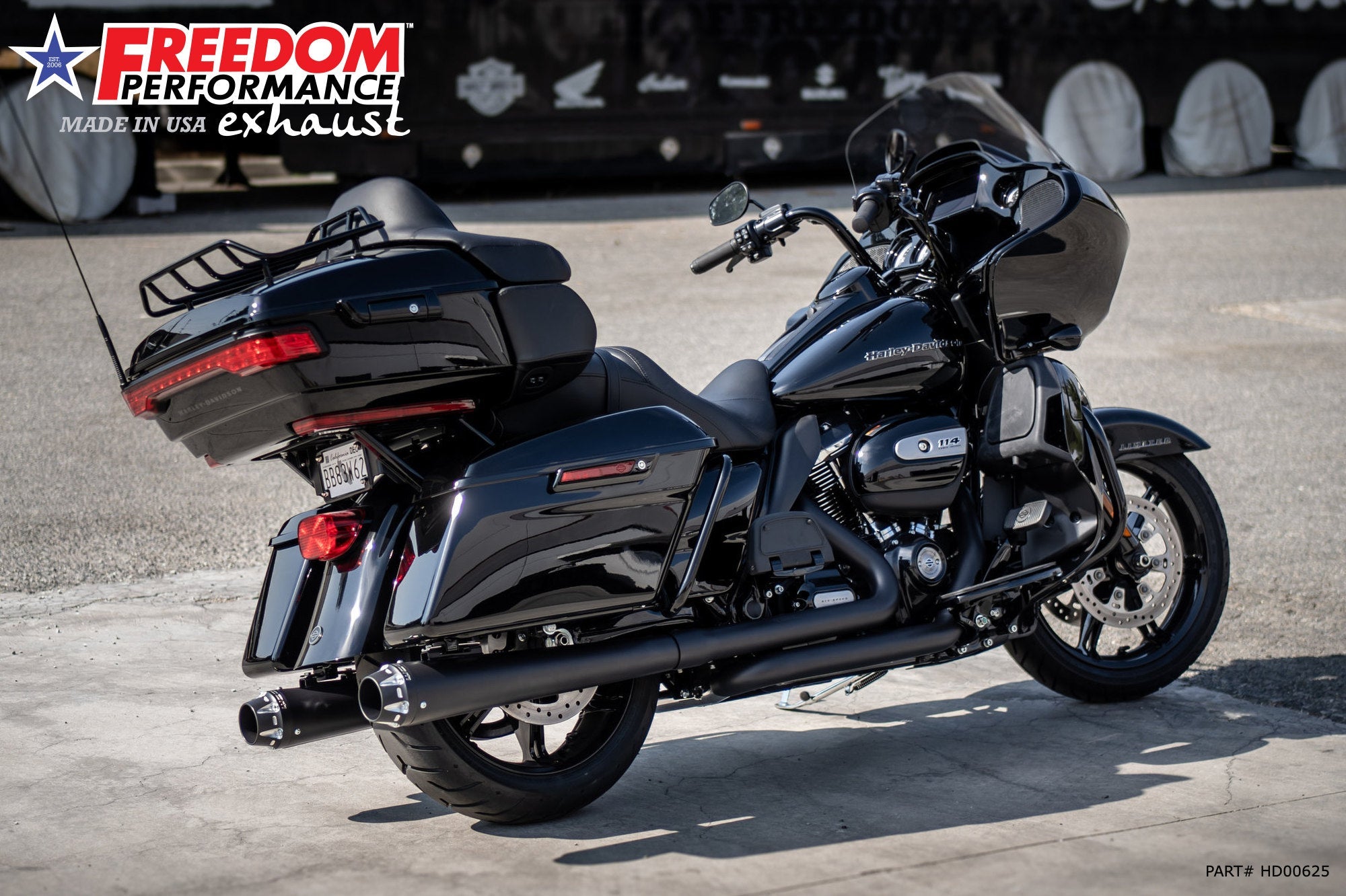 HARLEY TOURING AMERICAN OUTLAW & COMBAT FLUTED 4.5" MEGAPHONE SLIP-ONS BUNDLE
