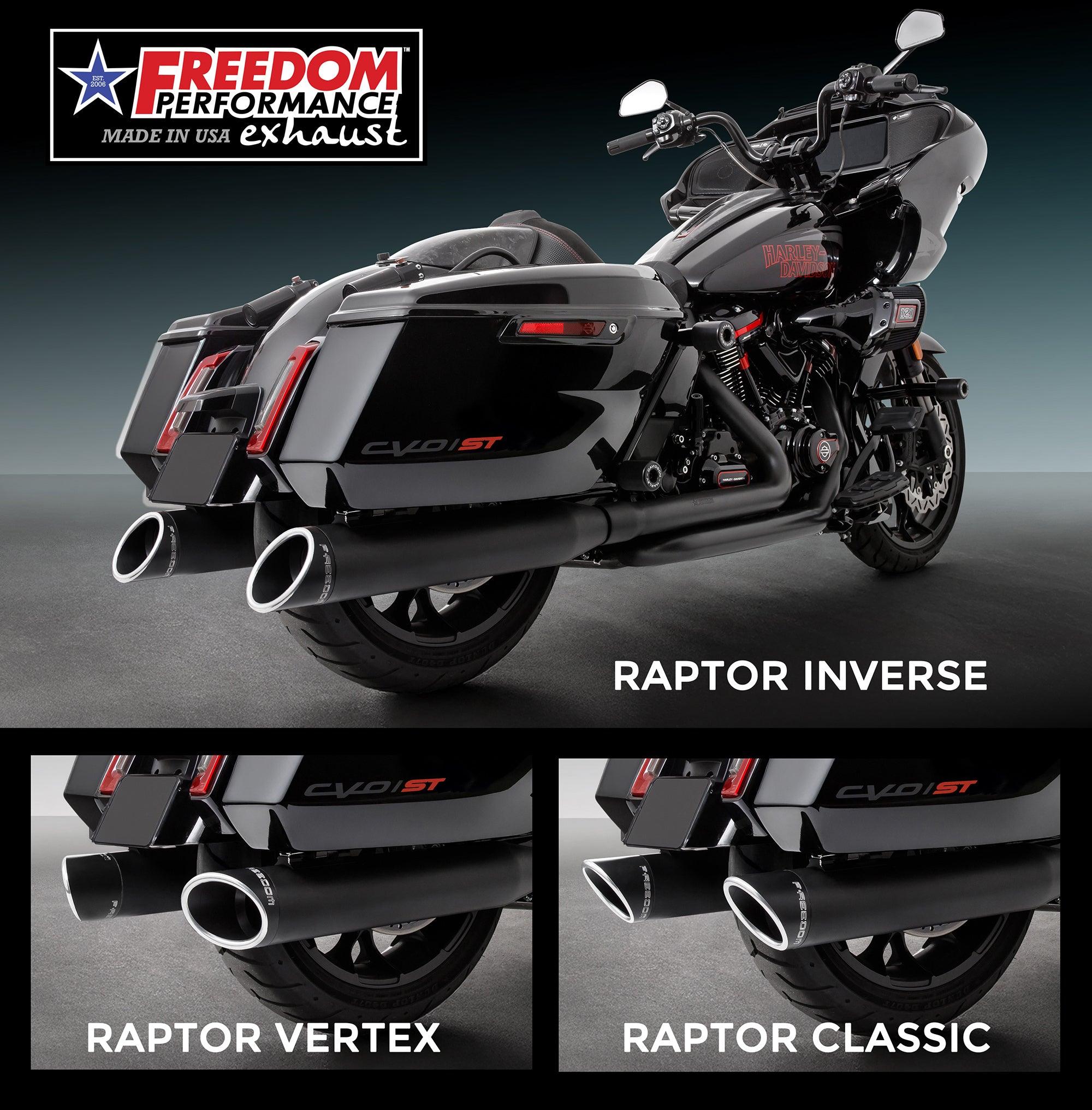 HARLEY TOURING 4.5" SLASH RAPTOR SLIP-ONS 1995-PRESENT BUNDLE