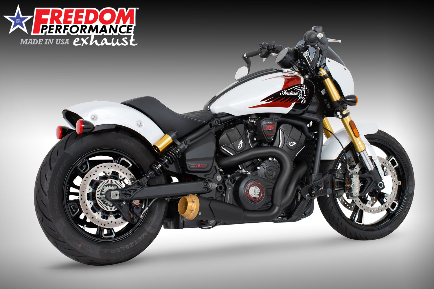 INDIAN 2025 SCOUT 101-CLASSIC-SUPER-SPORT-BOBBER 4.5" 2 INTO 1 SHORTY BUNDLE (2025 SCOUTS ONLY)