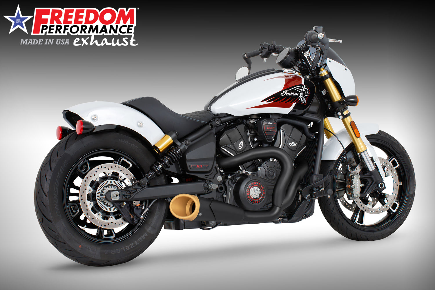 INDIAN 2025 SCOUT 101-CLASSIC-SUPER-SPORT-BOBBER 4.5" 2 INTO 1 SHORTY BUNDLE (2025 SCOUTS ONLY)
