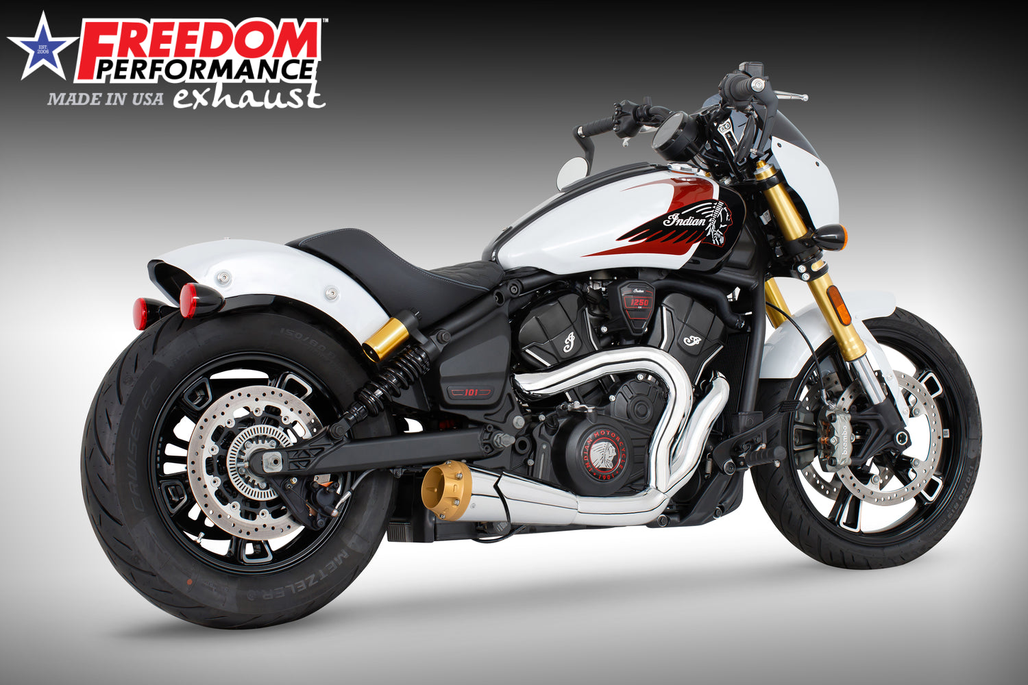 INDIAN 2025 SCOUT 101-CLASSIC-SUPER-SPORT-BOBBER 4.5" 2 INTO 1 SHORTY BUNDLE (2025 SCOUTS ONLY)
