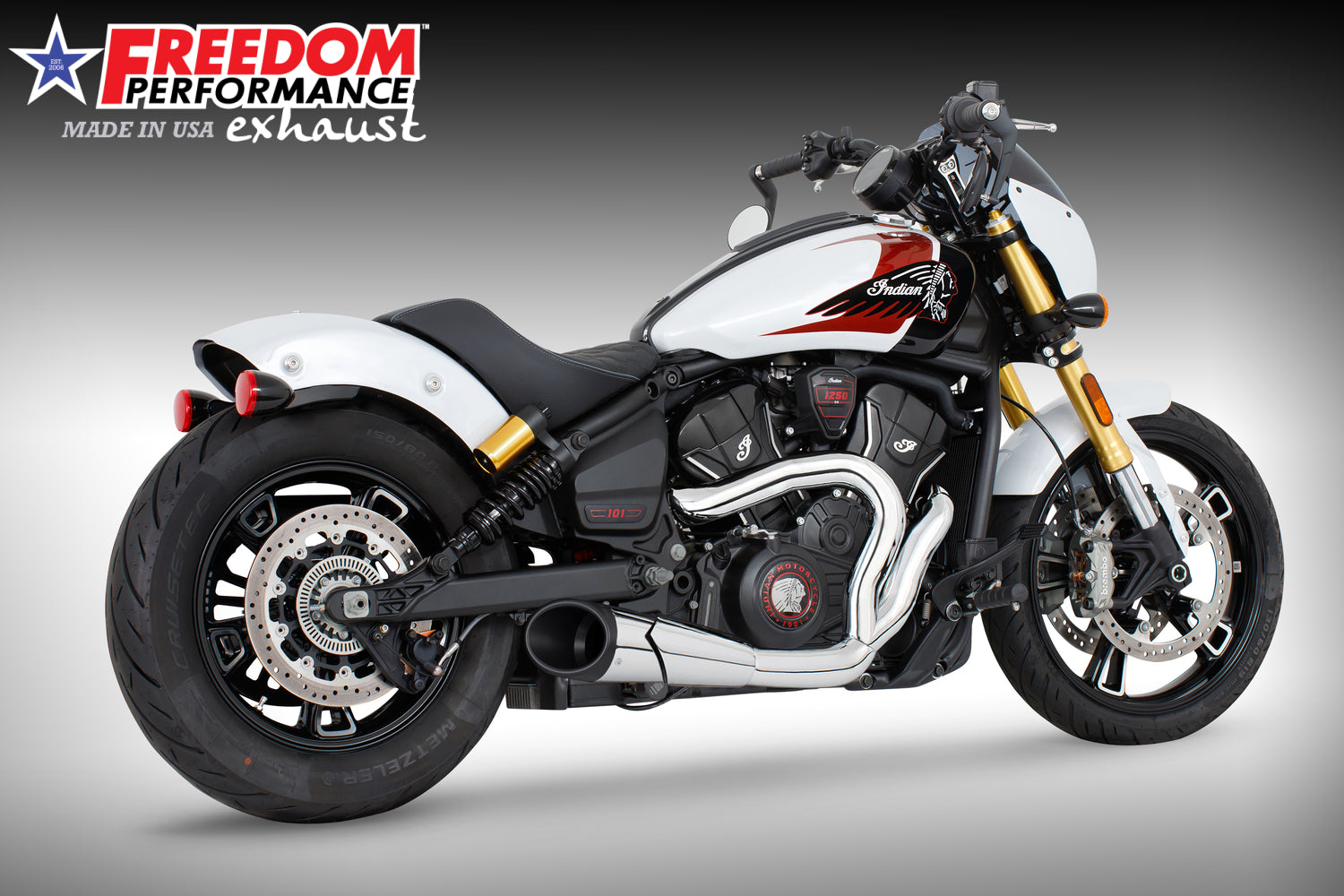 INDIAN 2025 SCOUT 101-CLASSIC-SUPER-SPORT-BOBBER 4.5" 2 INTO 1 SHORTY BUNDLE (2025 SCOUTS ONLY)