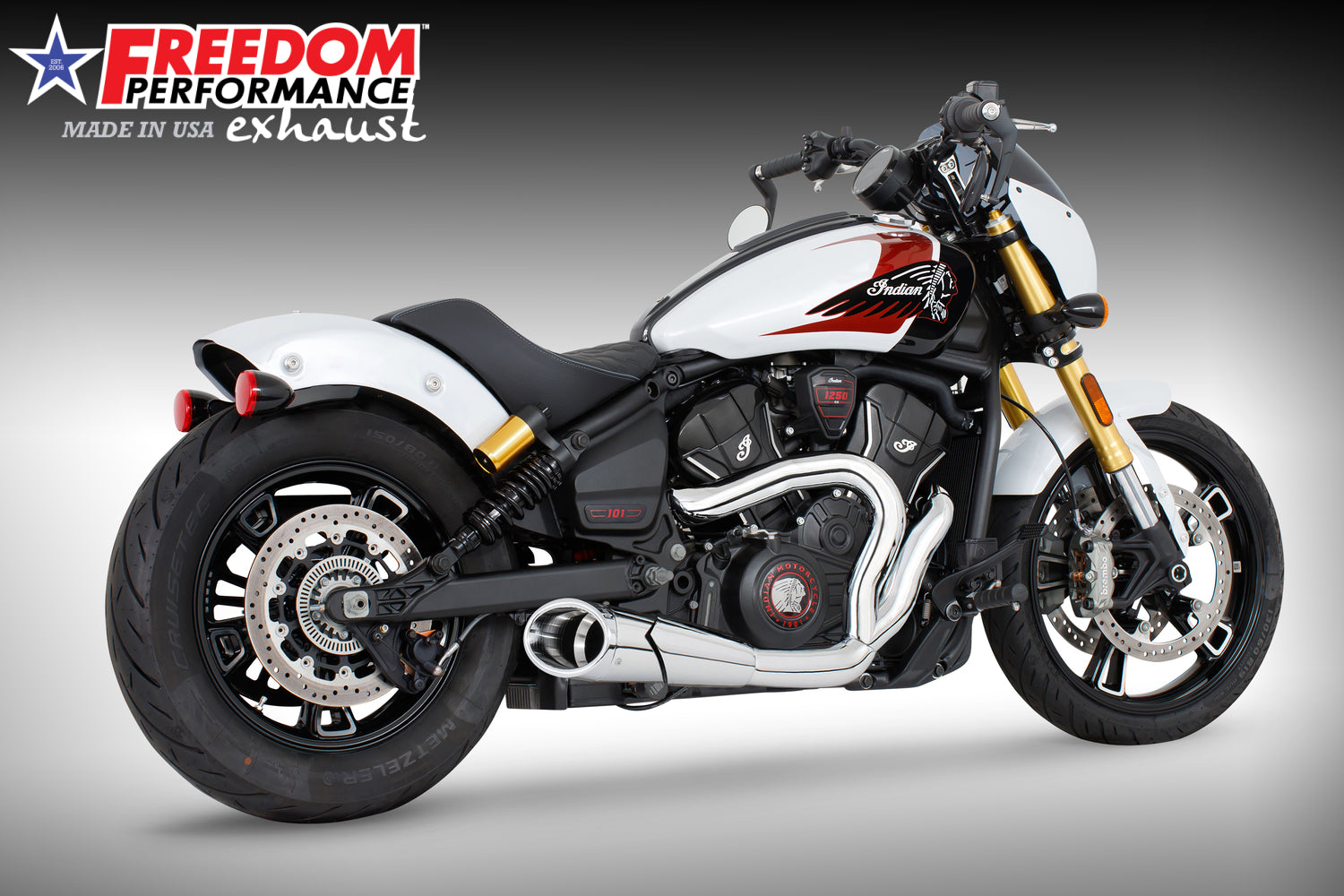 INDIAN 2025 SCOUT 101-CLASSIC-SUPER-SPORT-BOBBER 4.5" 2 INTO 1 SHORTY BUNDLE (2025 SCOUTS ONLY)