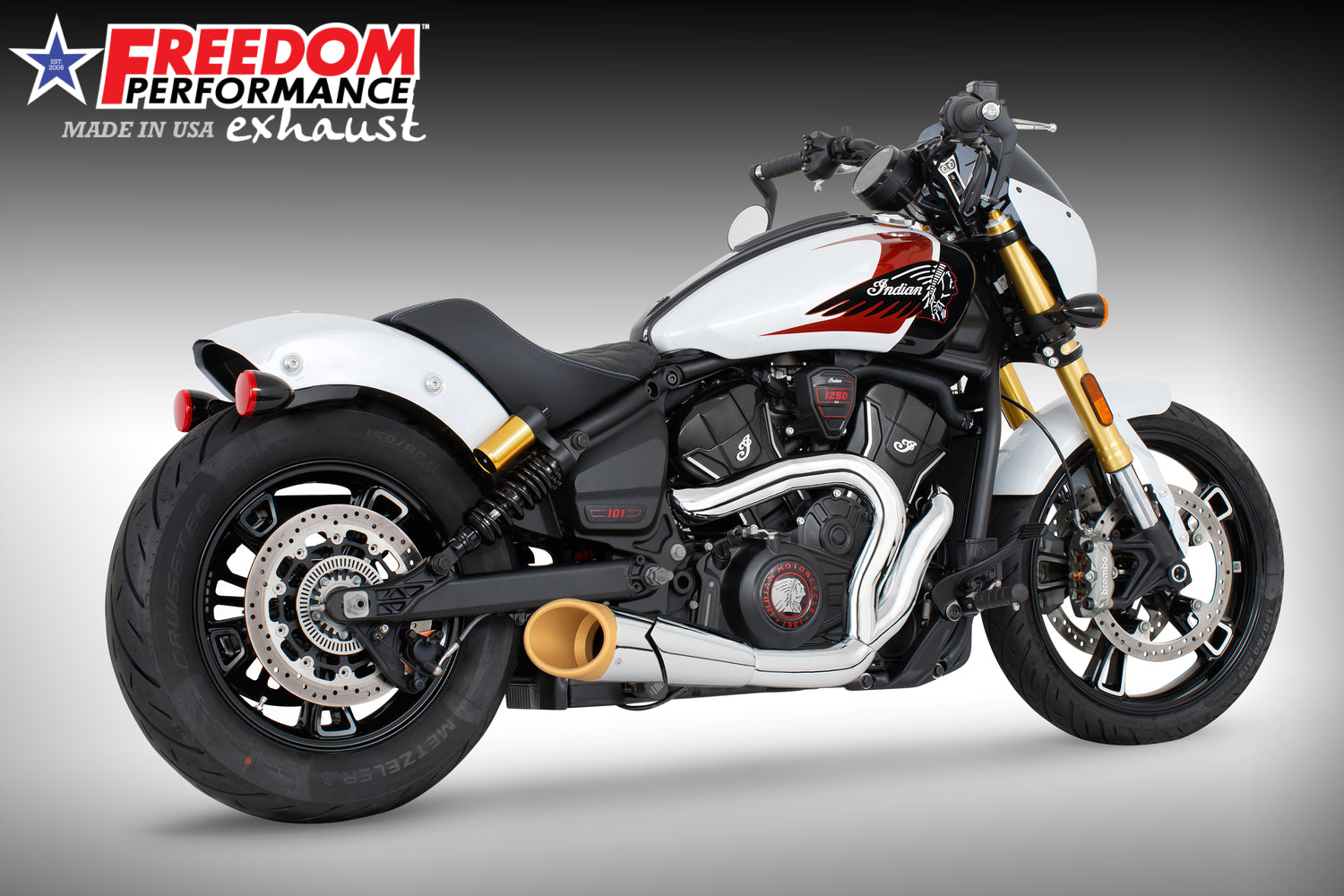 INDIAN 2025 SCOUT 101-CLASSIC-SUPER-SPORT-BOBBER 4.5" 2 INTO 1 SHORTY BUNDLE (2025 SCOUTS ONLY)