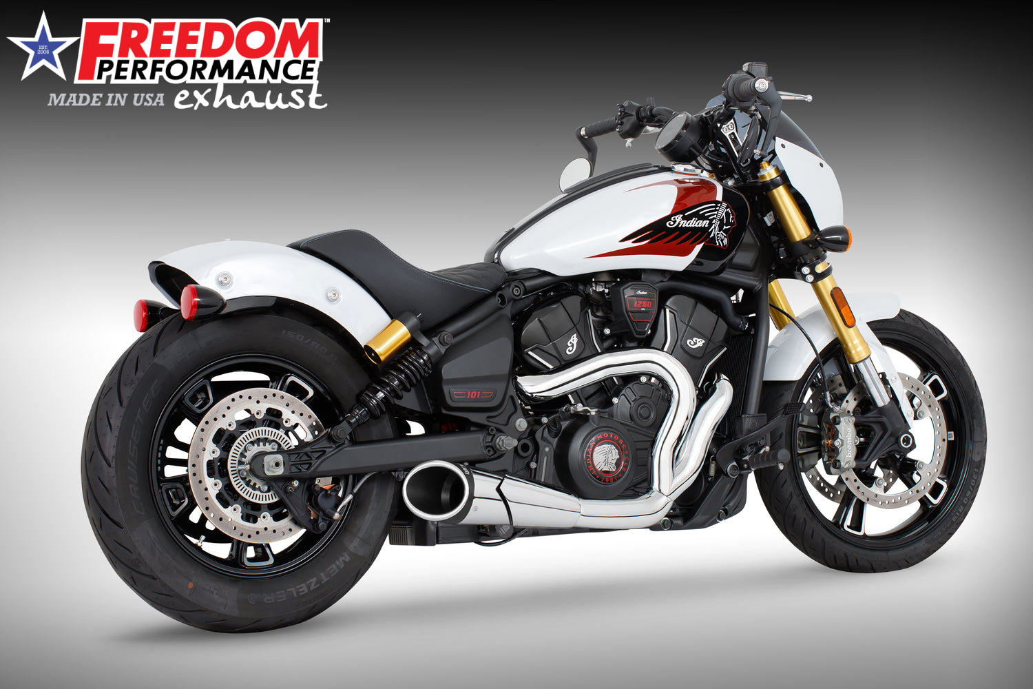 INDIAN 2025 SCOUT 101-CLASSIC-SUPER-SPORT-BOBBER 4.5" 2 INTO 1 SHORTY BUNDLE (2025 SCOUTS ONLY)