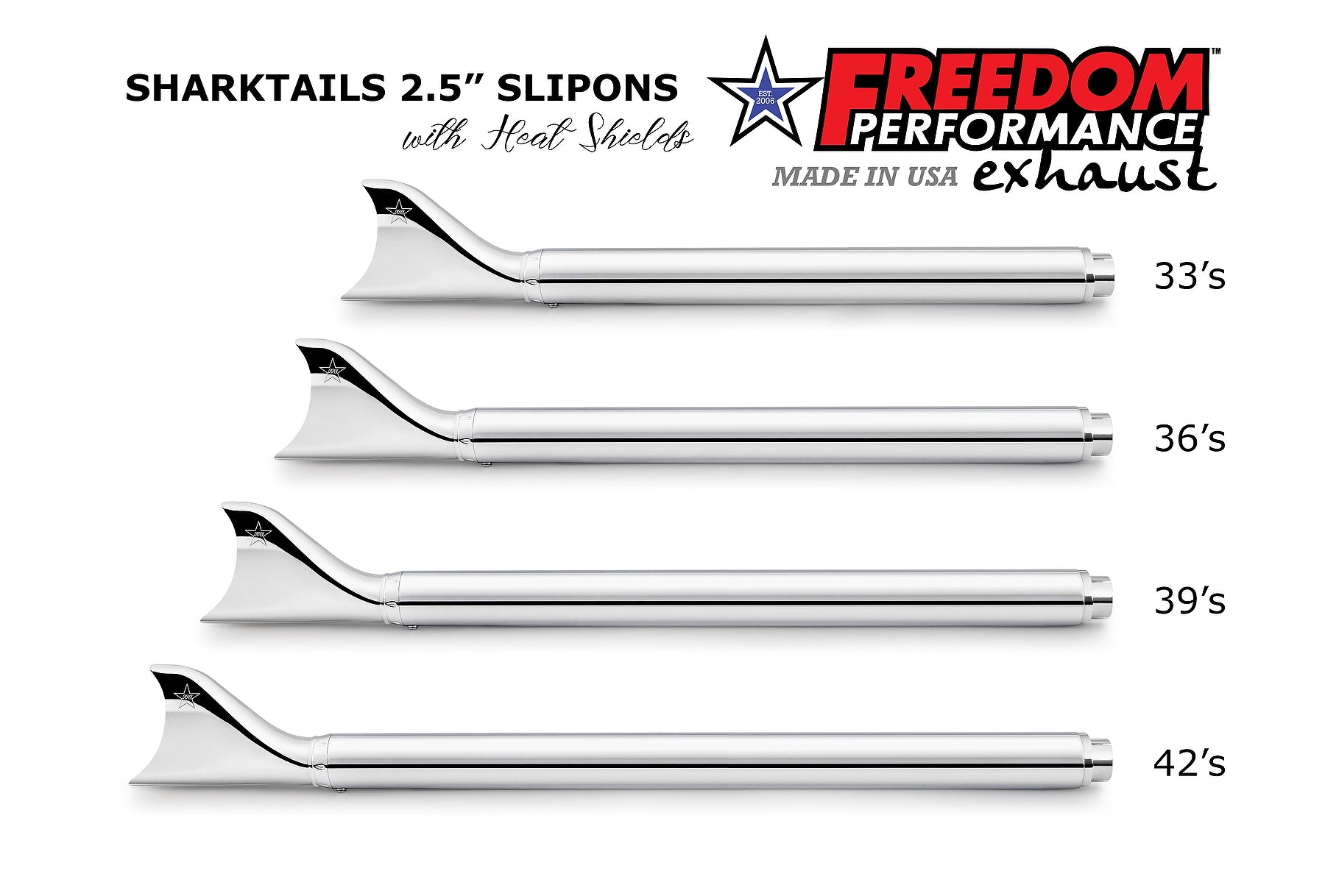 HARLEY FREE WHEELER CREEPER & SHARKTAIL 2.5" SLIP-ONS BUNDLE