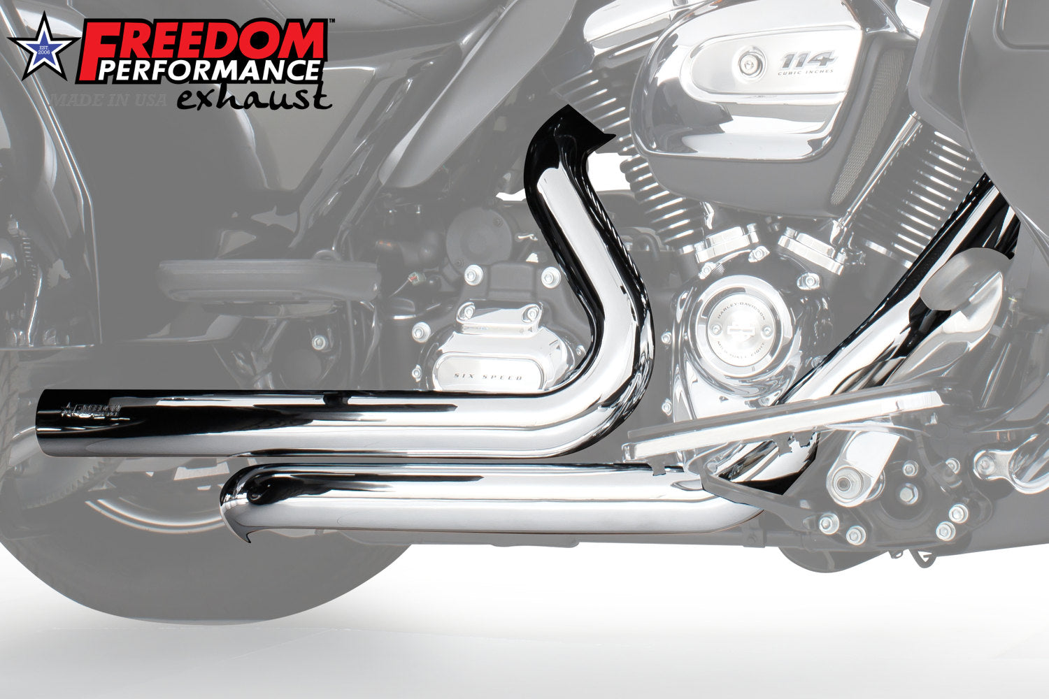 HARLEY FREE WHEELER RIGHT SIDE TUCK & UNDER & CLASSIC TRUE-DUAL HEADERS BUNDLE