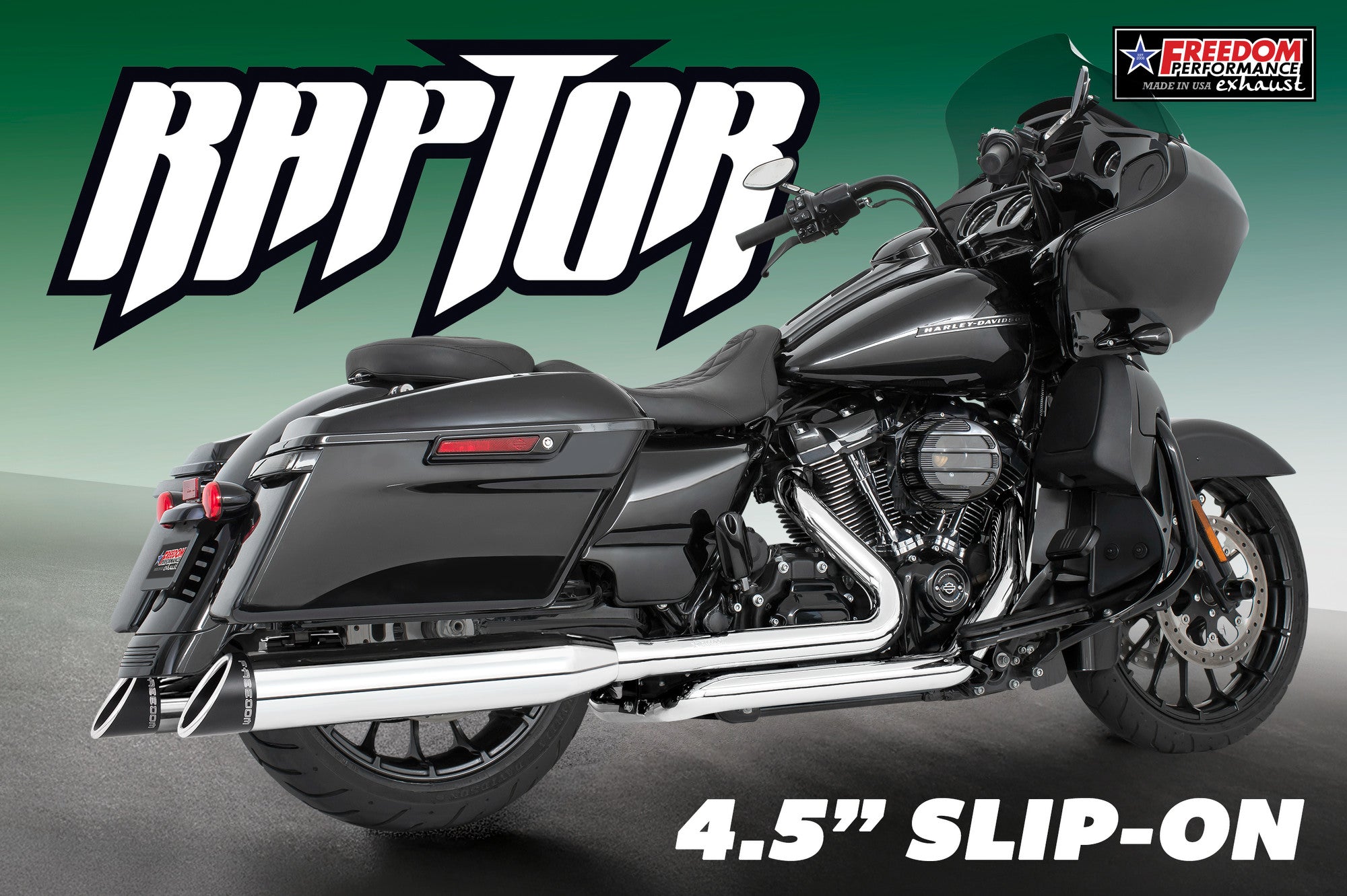 HARLEY TOURING 4.5" SLASH RAPTOR SLIP-ONS 1995-PRESENT BUNDLE