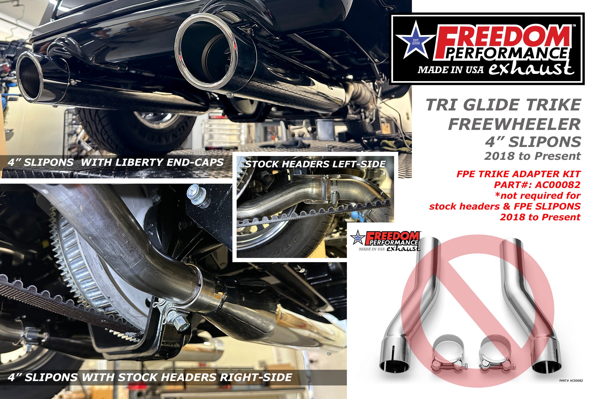 HARLEY FREE WHEELER RIGHT SIDE TUCK & UNDER & CLASSIC TRUE-DUAL HEADERS BUNDLE