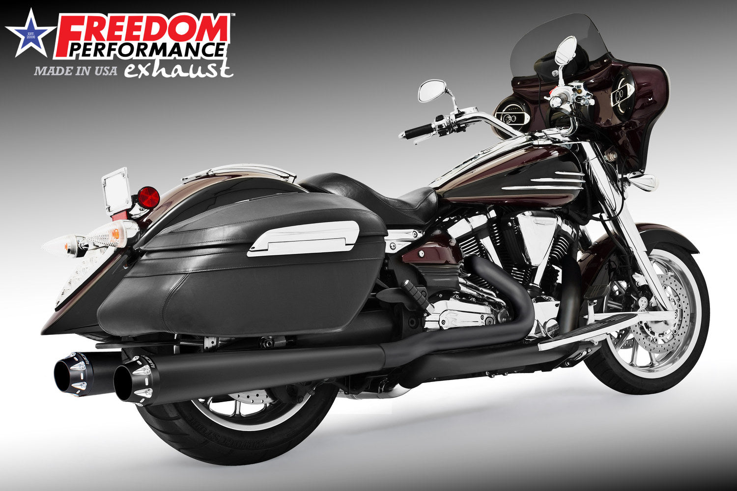 YAMAHA ROADLINER/STRATOLINER 5 STEPPED COMPLETE 4" TRUE-DUAL MEGAPHONE 2006-2014 (Copy)