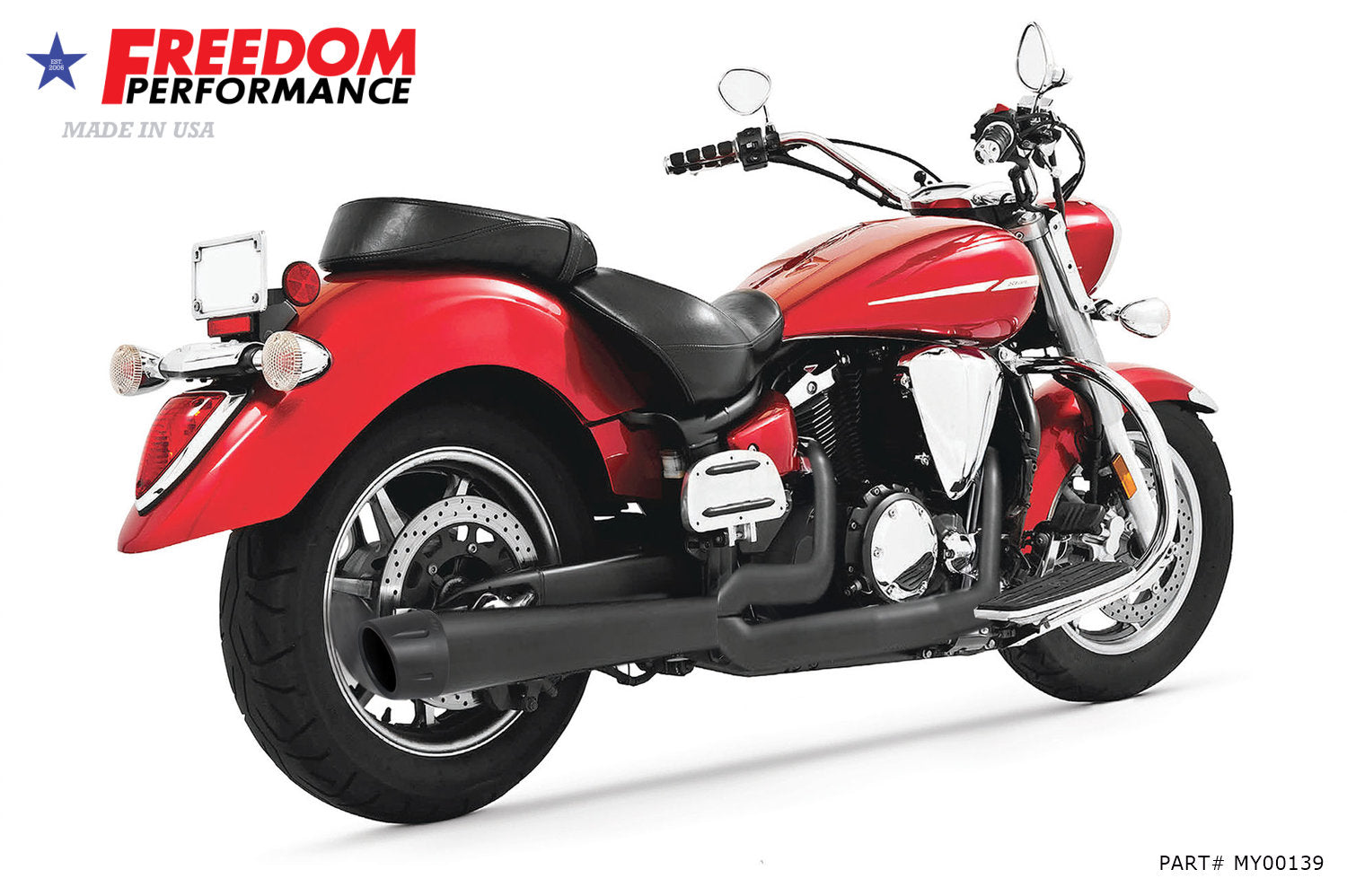 YAMAHA V-STAR 1300 COMBAT FLUTED 2-INTO-1 2007-2020