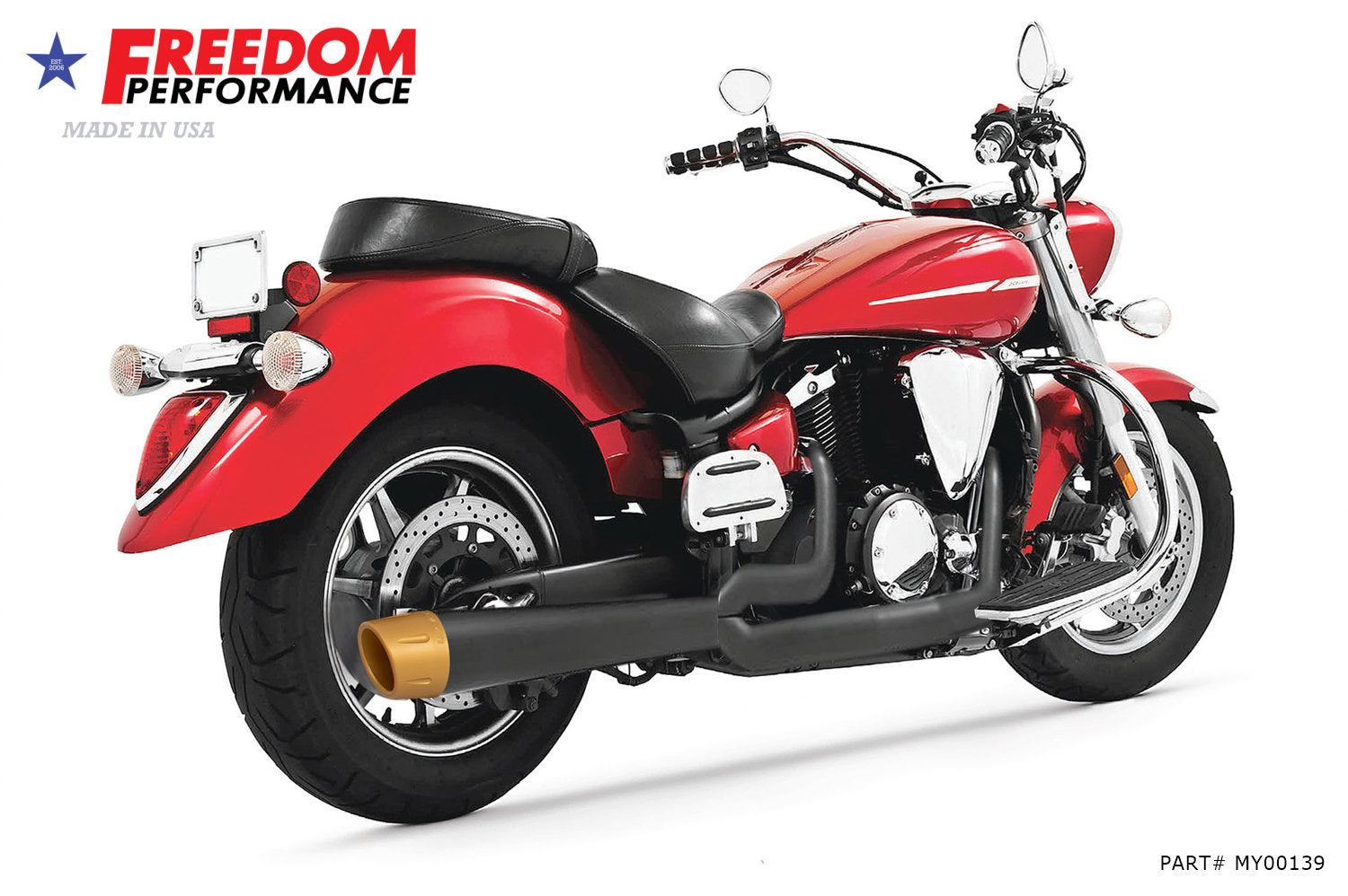 YAMAHA V-STAR 1300 COMBAT FLUTED 2-INTO-1 2007-2020