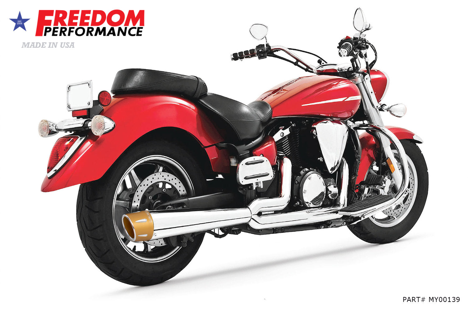 YAMAHA V-STAR 1300 COMBAT FLUTED 2-INTO-1 2007-2020