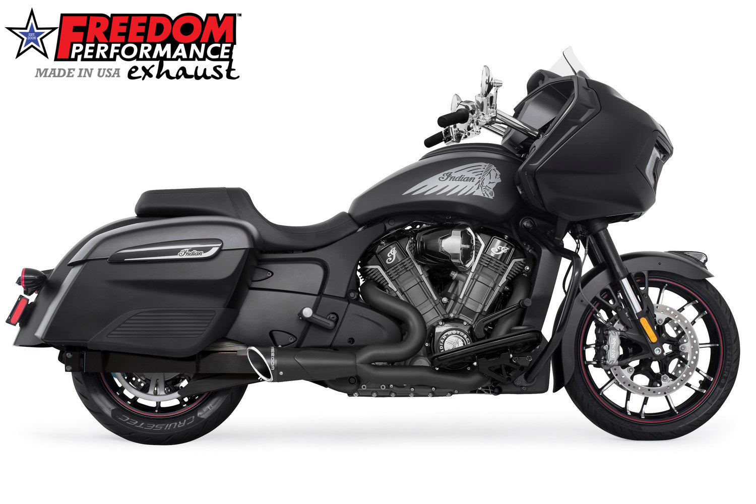 INDIAN CHALLENGER/PURSUIT/ELITE 2-INTO-1 SHORTY FULL SYSTEM BUNDLE